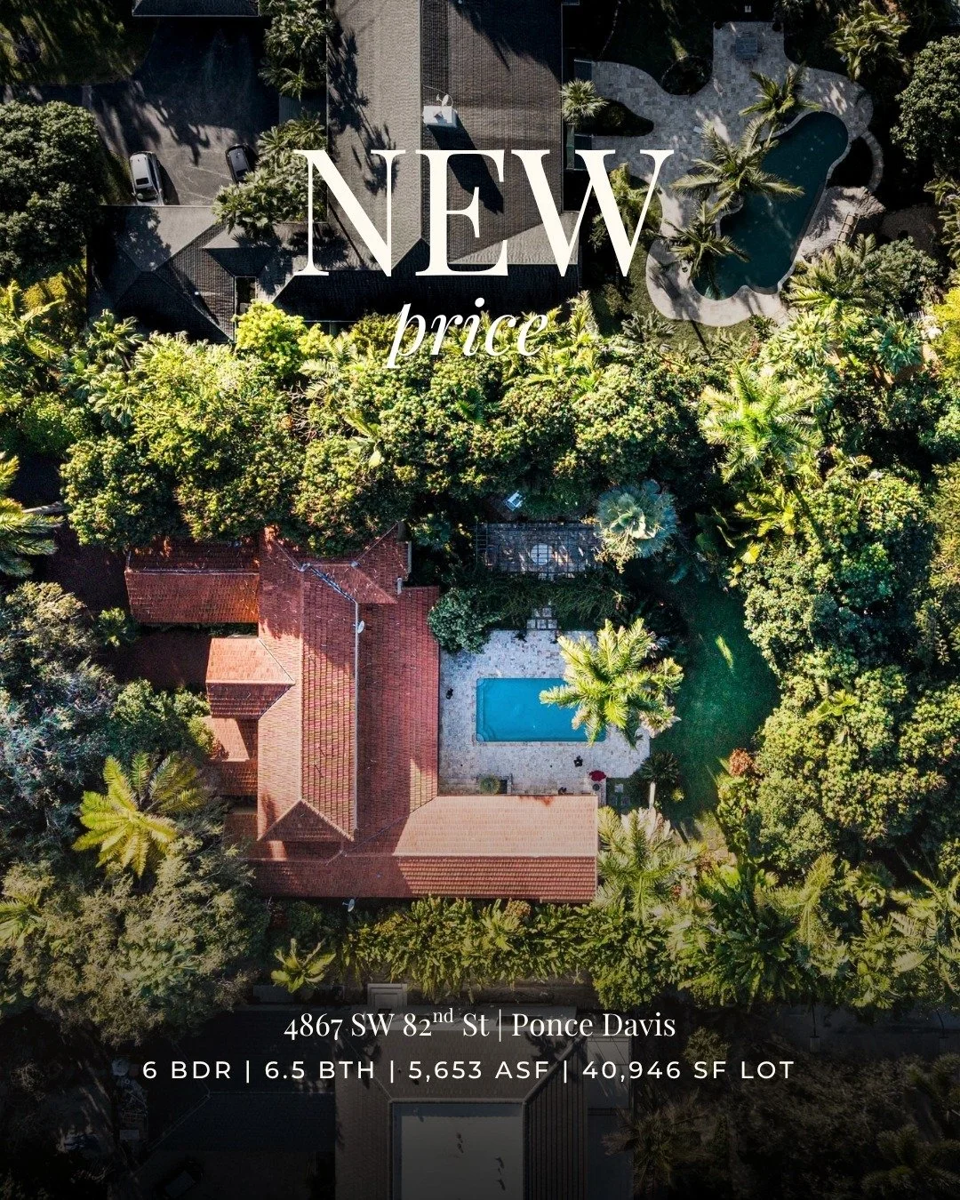 4867 SW 82nd St now offered at a new price - $7,998,000. 

Presenting an incredible opportunity in one of Miami&rsquo;s most desirable neighborhoods, Ponce Davis. Virtual technology demonstrates how a few simple changes have the power to completely t
