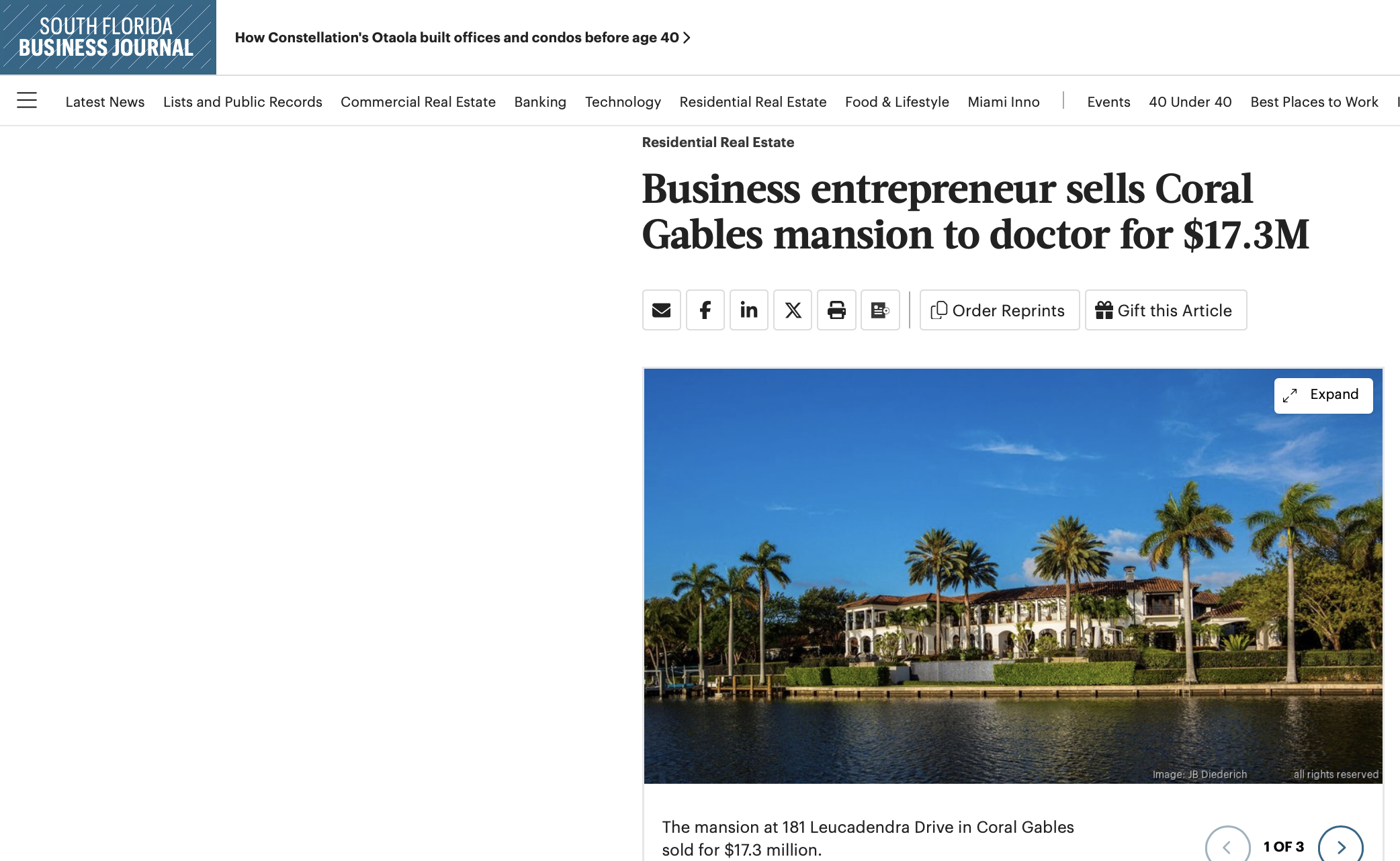 Belinda Sime sells Gables Estates home for over $20m.