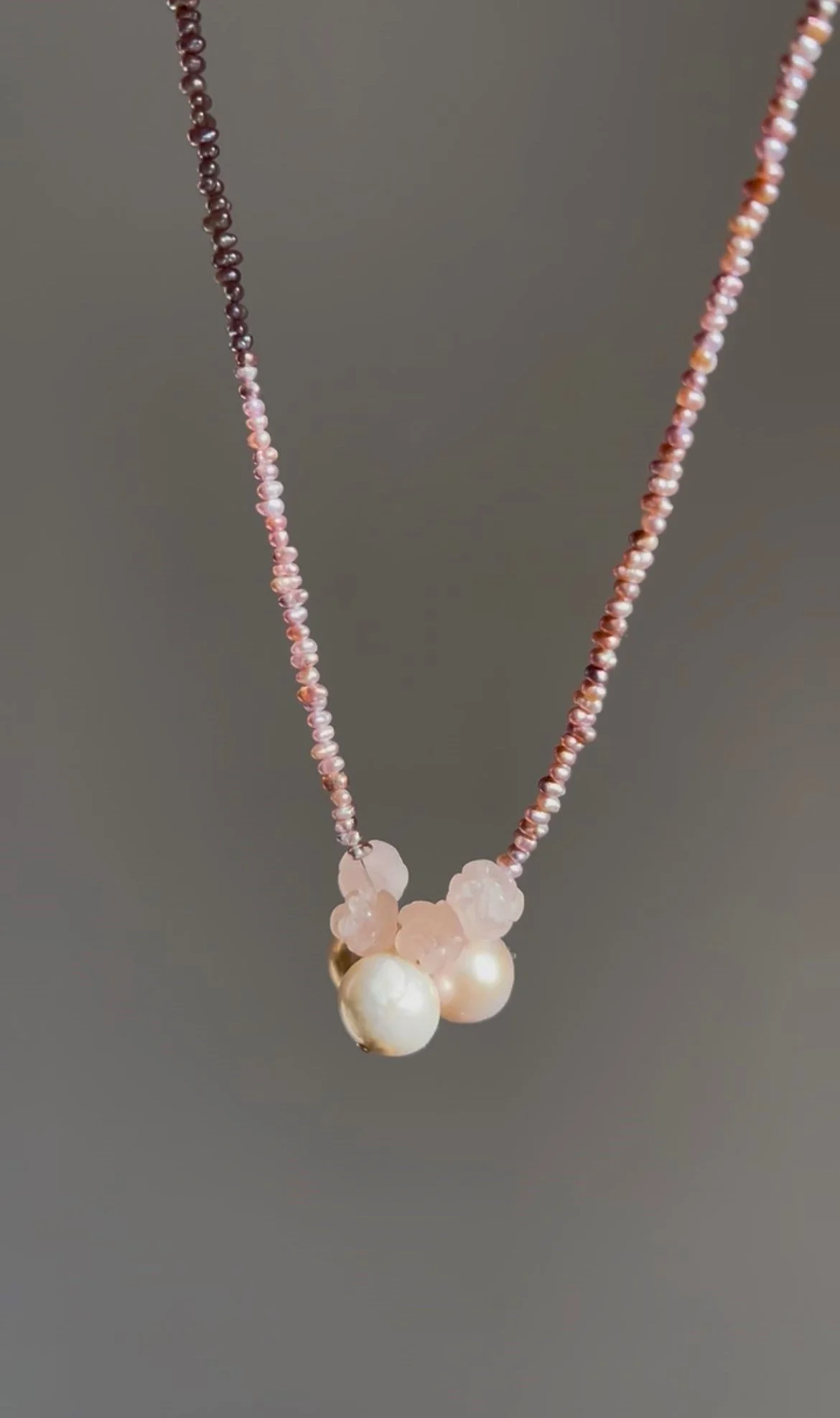 Parelketting Roze Bloem