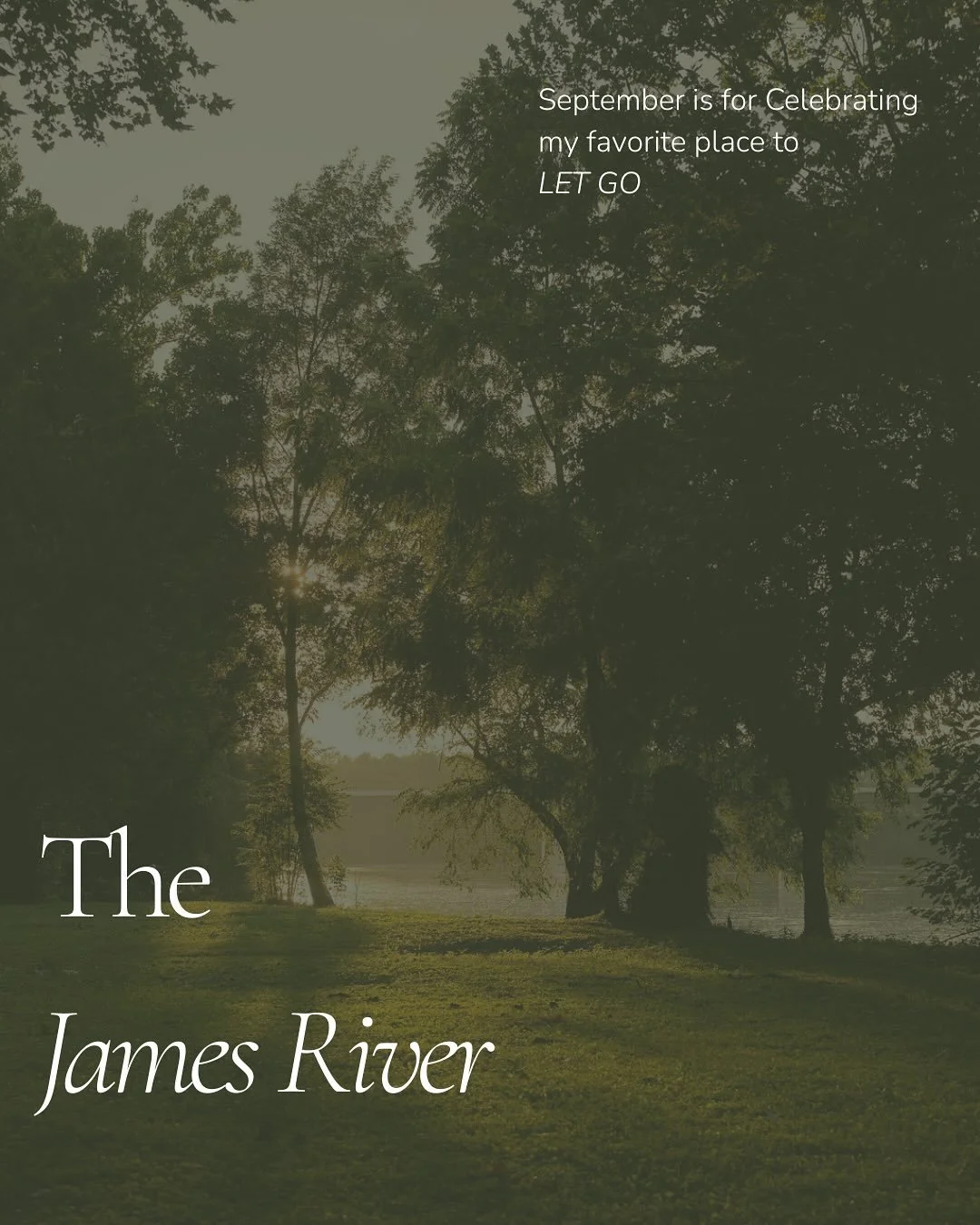 ✨September feels like a permission slip to let go&mdash;to roll down the windows, linger in the grass, and remember that we belong to nature too.

The James River is our wild classroom and playground, whispering reminders to pause, breathe, and play.