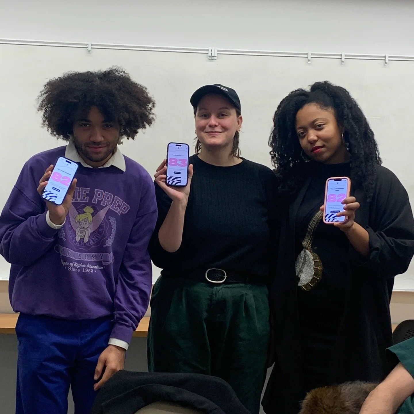 woah mamma they let me get an MFA 👄 halfway thru!

Aaron, Nia, and I are 82 and 83 years old now!