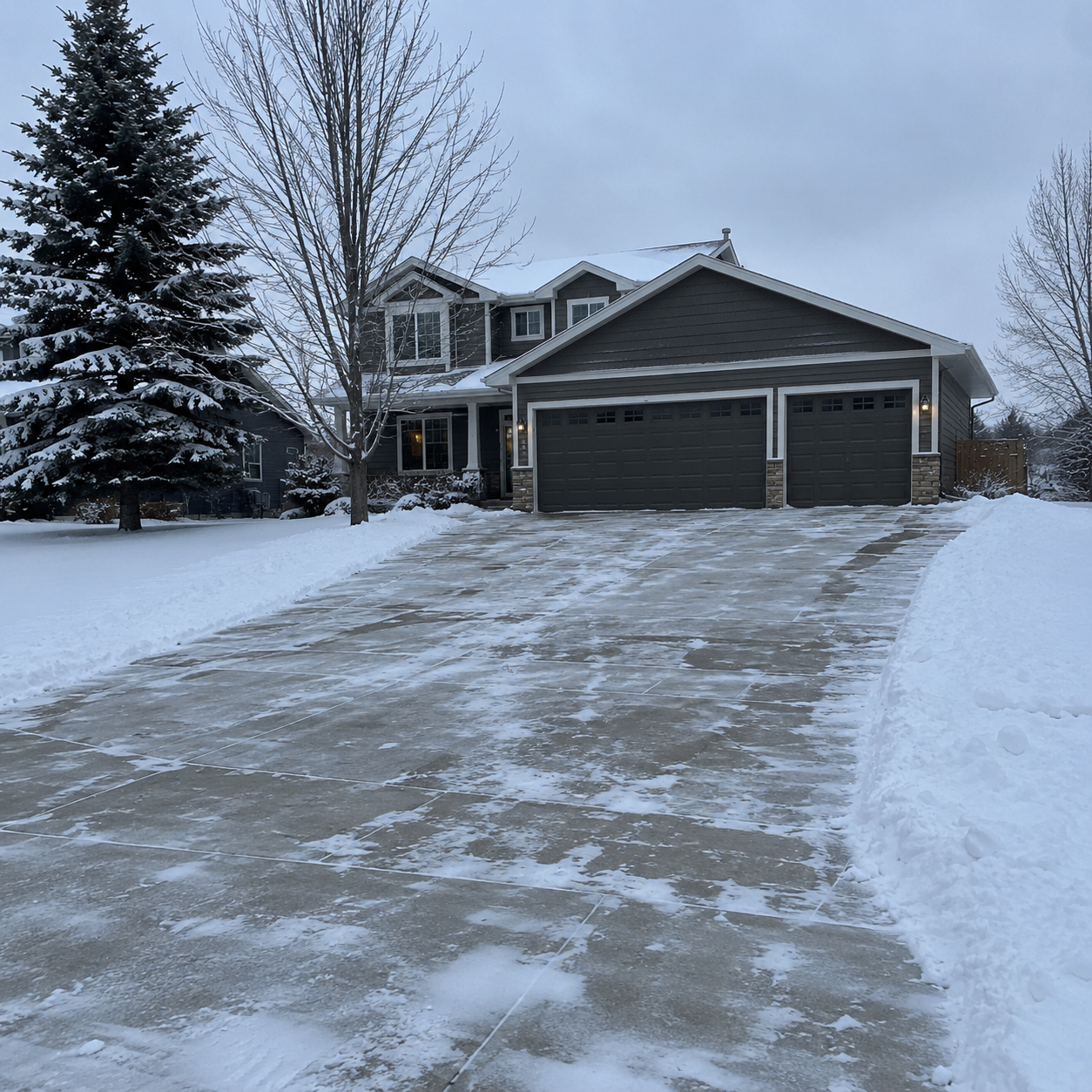 JW Concrete Minnesota Winter Driveway