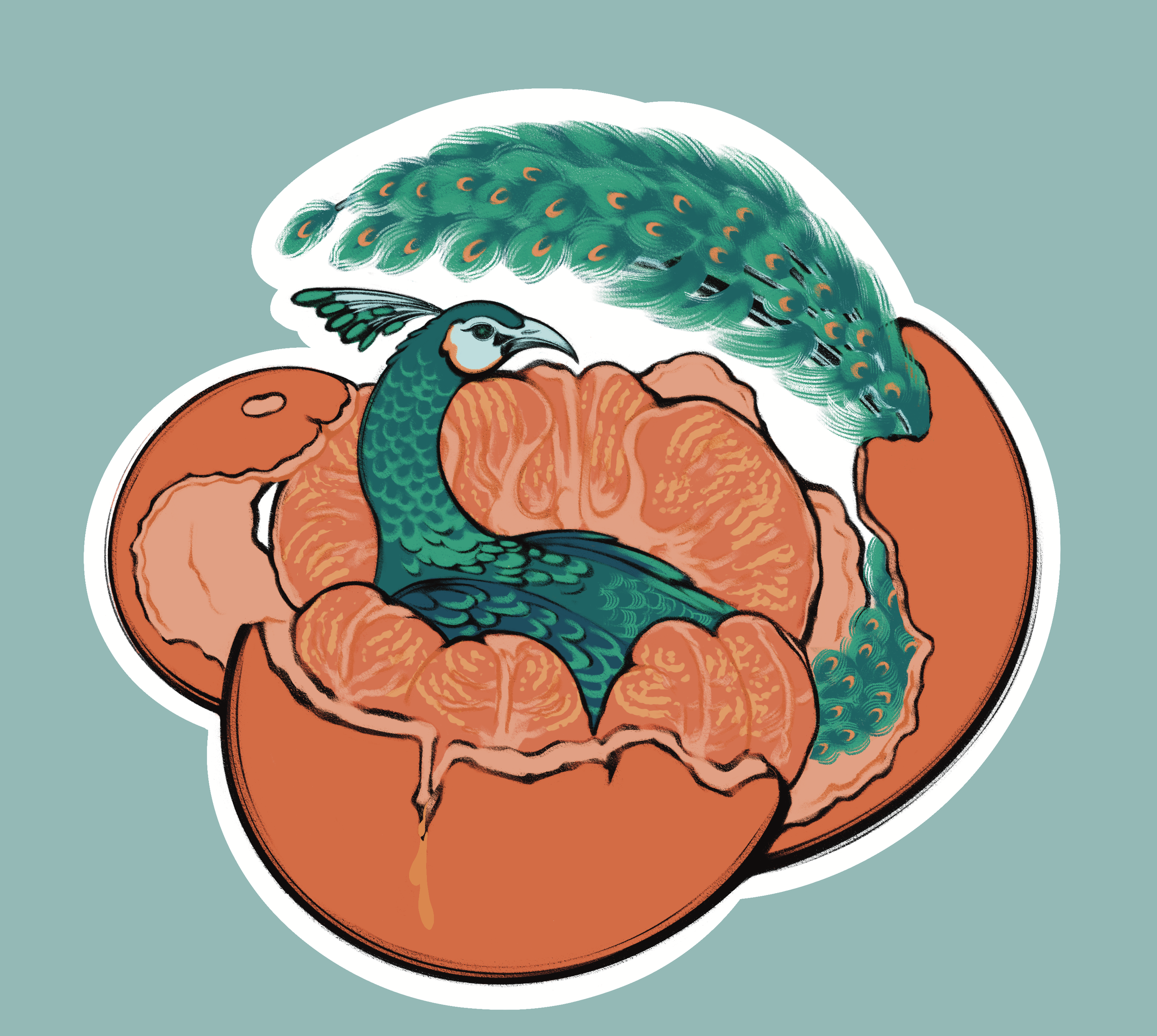 July_Orange_Peacock_Sticker (1).png