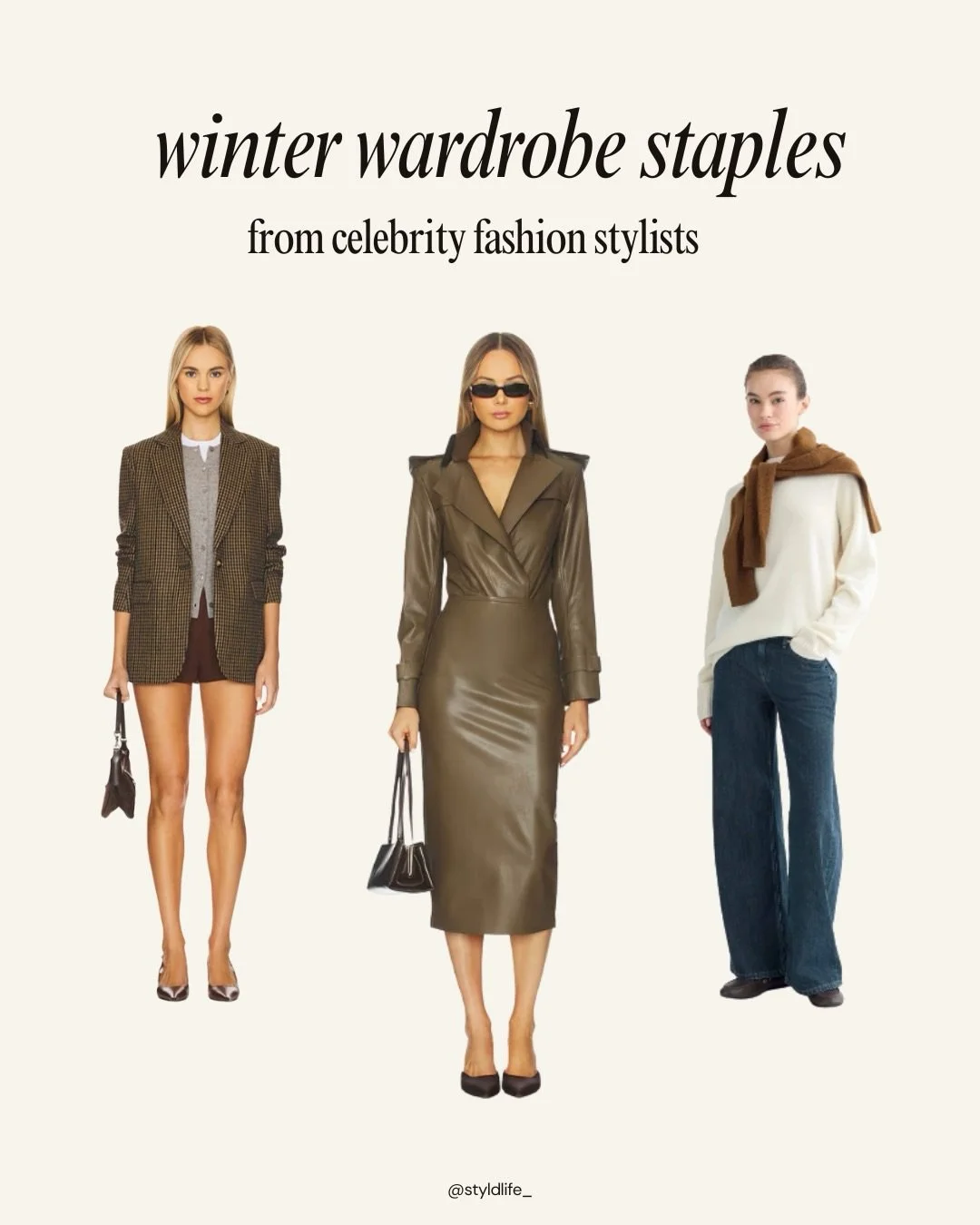 Want celebrity stylist approved winter fashion statements?

Comment &ldquo;Winter&rdquo; and we&rsquo;ll send you the links to these pieces. ❄️

#winterstyle #personalstylist #winterwardrobe