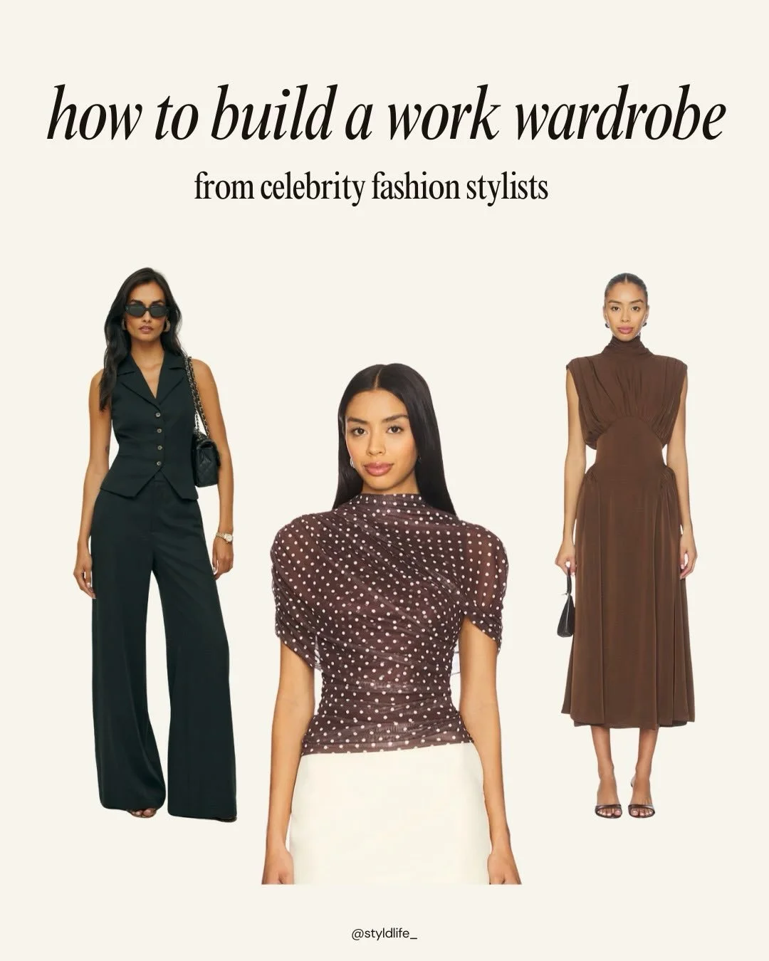 Looking to build a new wardrobe for work? Follow these tips from our professional stylists! 

Comment &ldquo;Work&rdquo; for the links to these pieces. 

#workfashion #officeoutfits #fashionstylists