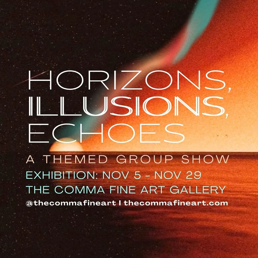 I&rsquo;m pleased to announce that two of my weavings will be apart of the upcoming exhibition at The Comma Fine Art Gallery! 

HORIZONS, ILLUSIONS, ECHOES: Through painting, photography, mixed media, and sculpture, this show brings together 37 artis