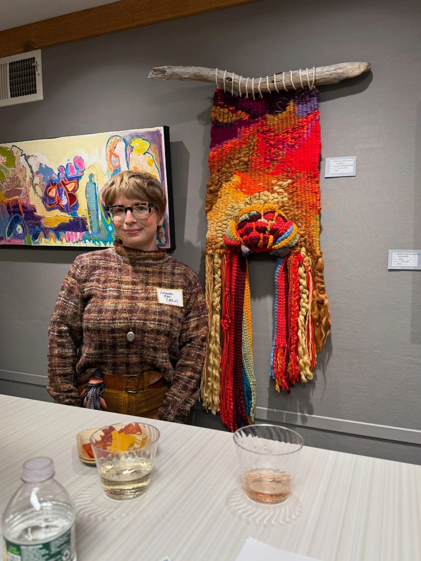 &lsquo;Sunset I&lsquo; 2025
Mixed Media: Upcycled natural and synthetic yarn and fabrics, scarf, reclaimed copper wire, Lake Erie driftwood, Cotton warp thread

Many thanks to The Comma Fine Art Gallery for including my piece in the Horizons, Illusio