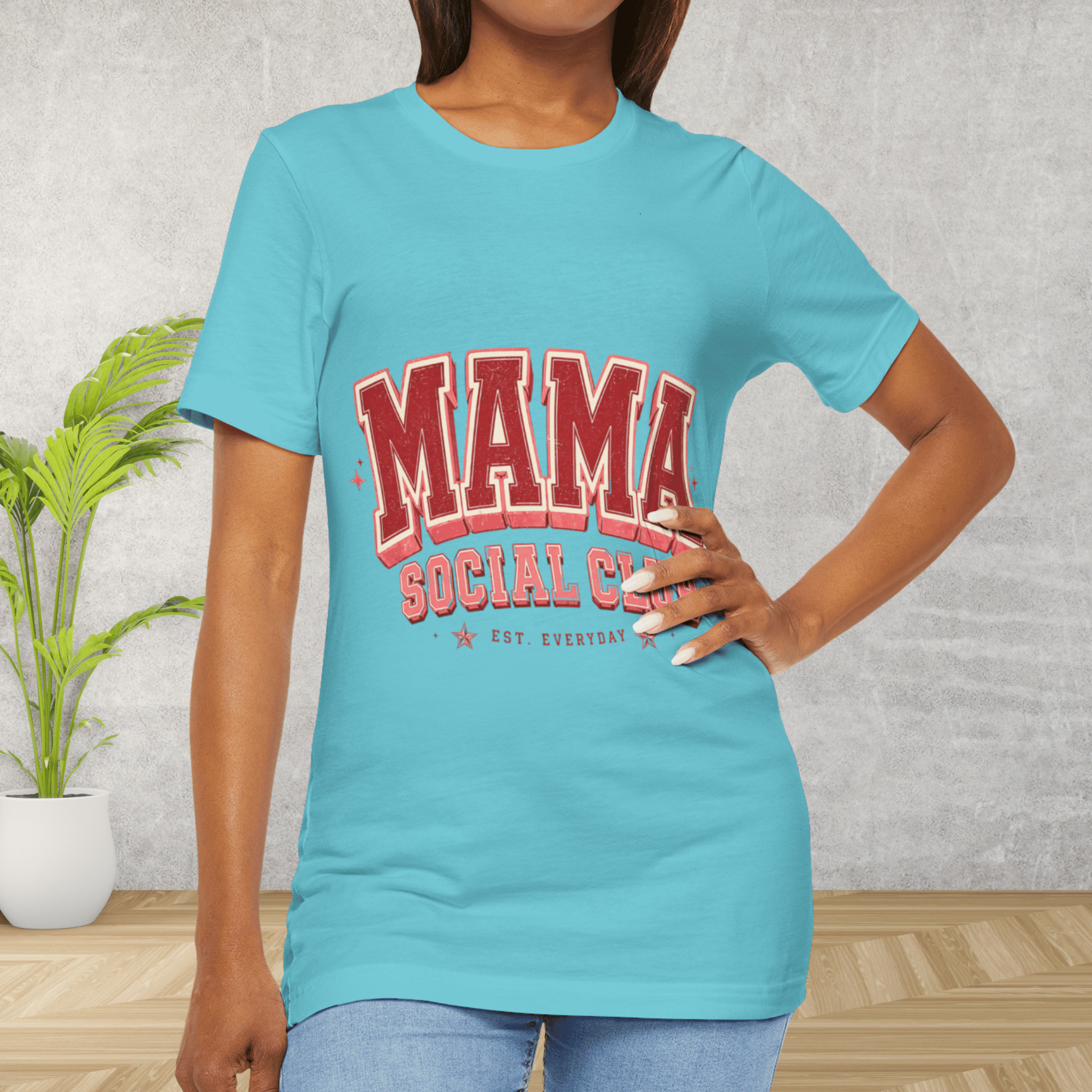 Mama Social Club T-Shirt — Retro Varsity Mom Graphic Tee