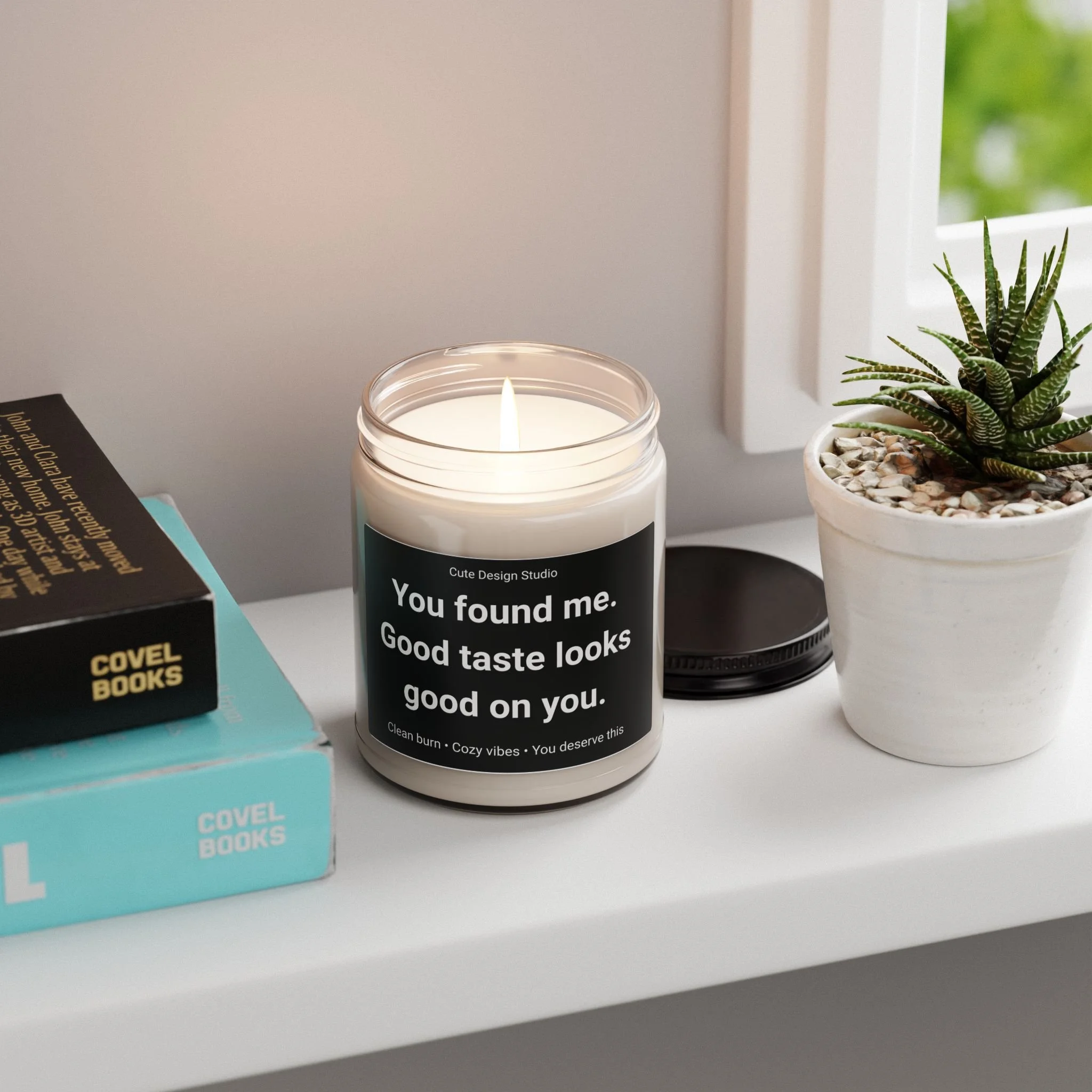 Scented Soy Candle — “You Found Me. Good Taste Looks Good On You.” Black Label 9oz