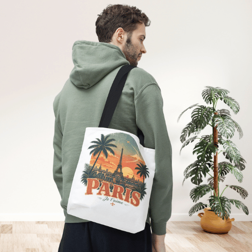 Paris Tote Bag — Vintage Eiffel Je T'aime Travel Tote