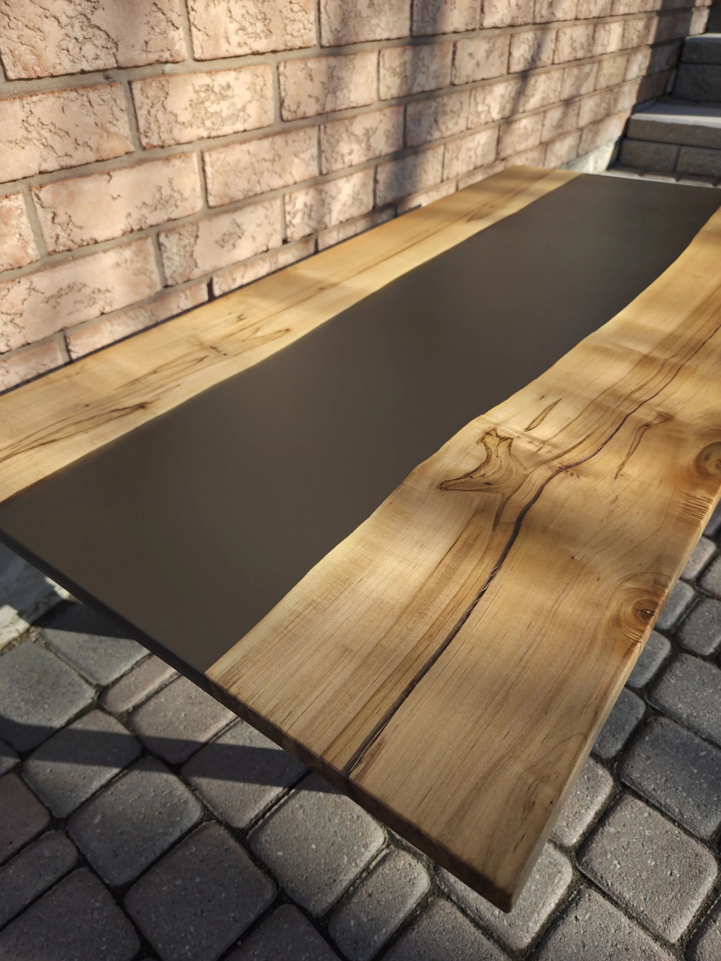 Black Translucent Epoxy Coffee Table