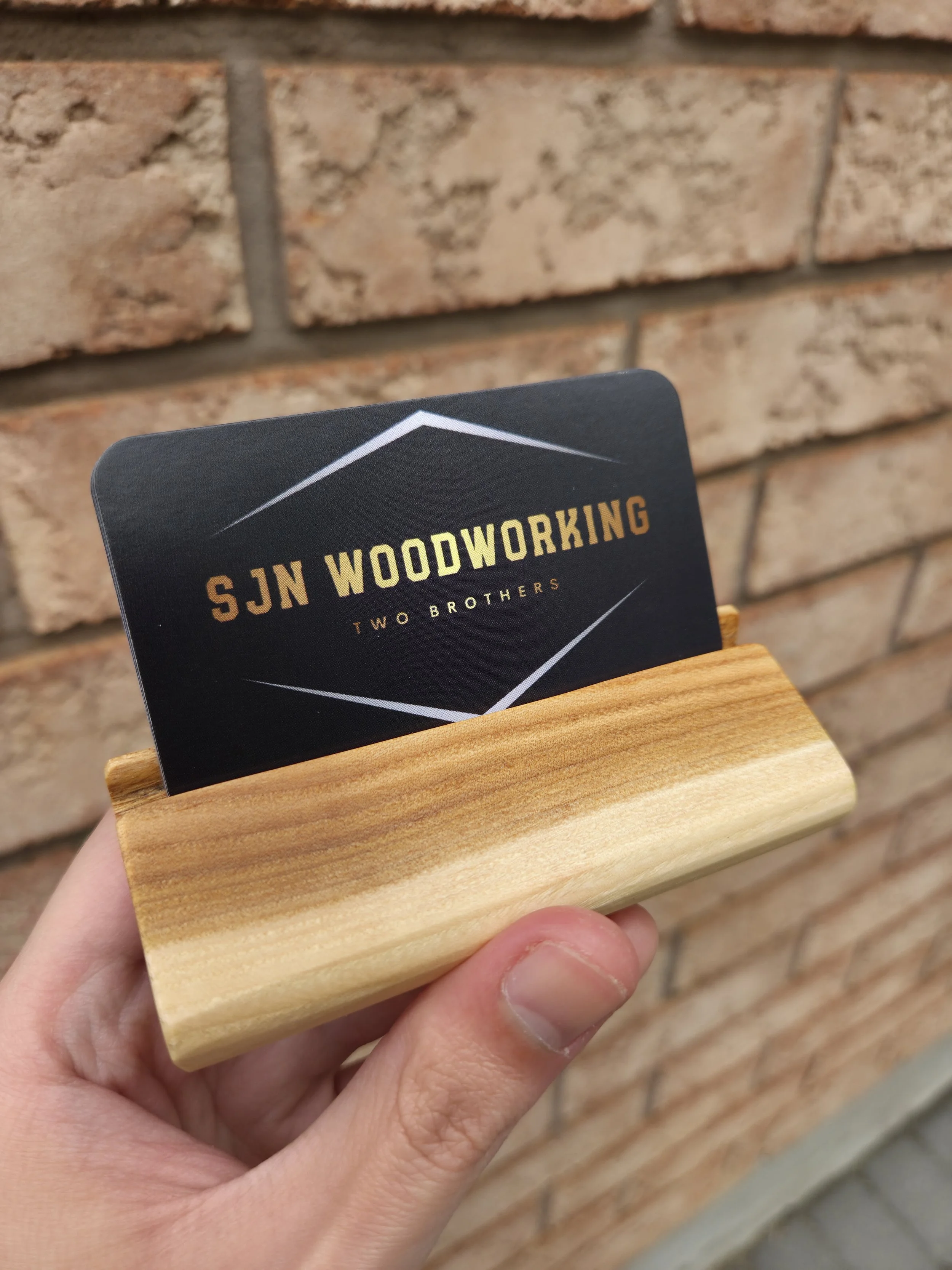 wooden business card holders