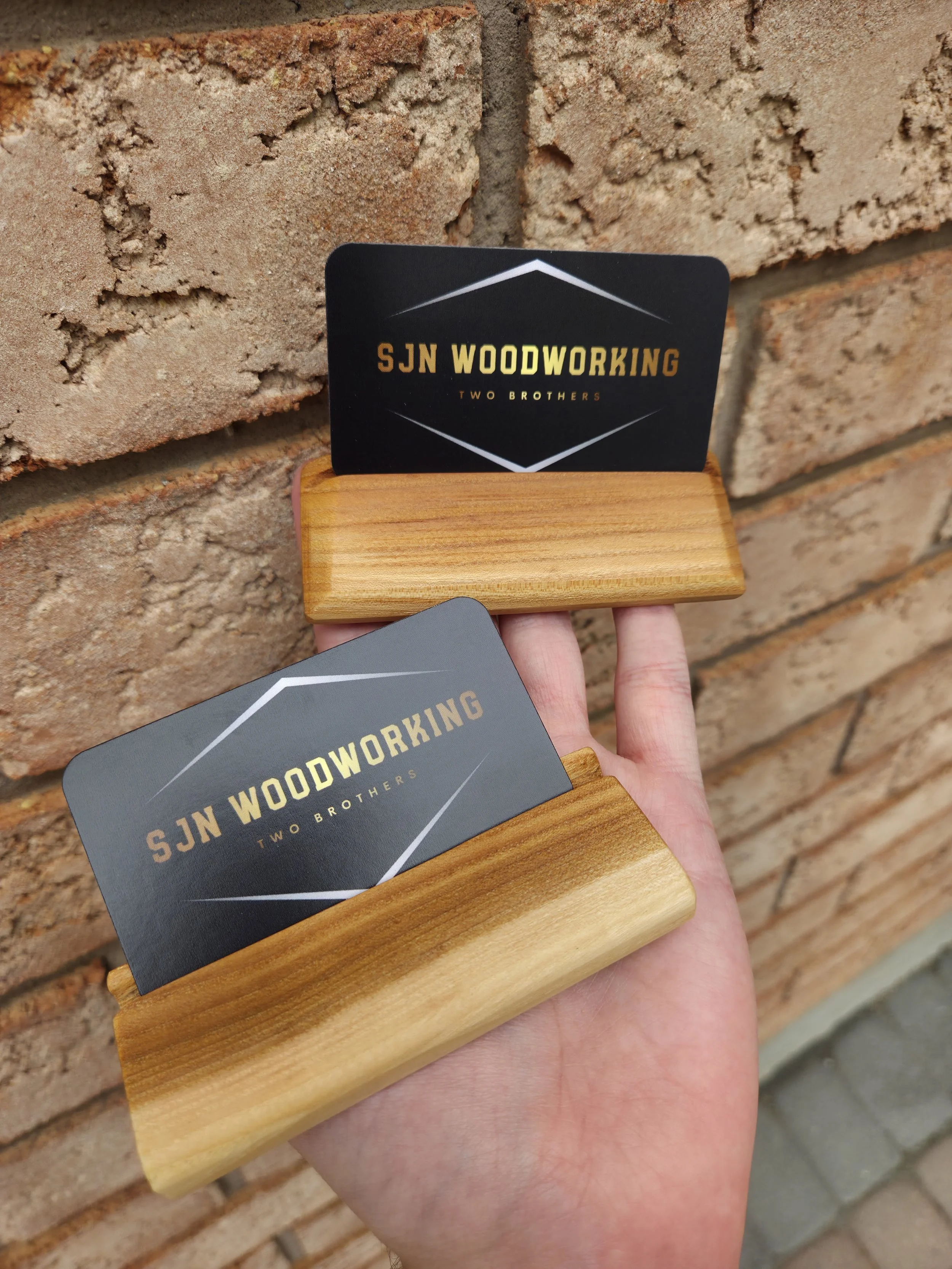 Wooden business card holders