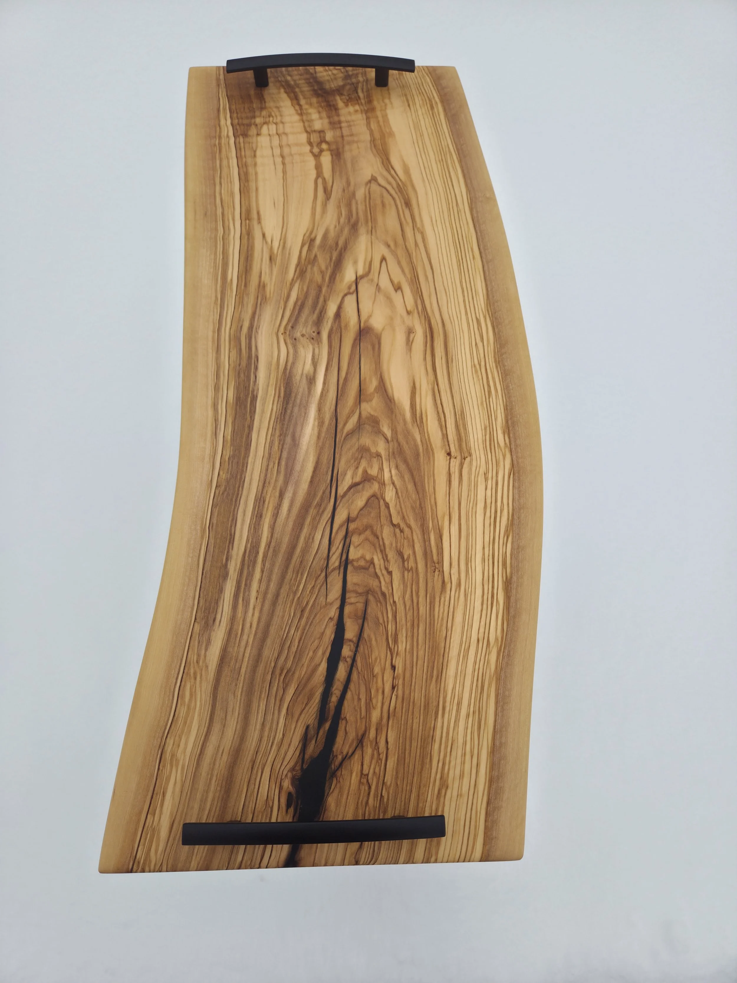 Olive Charcuterie Board with metal handles