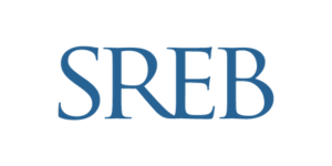 Logo with the letters SREB in blue