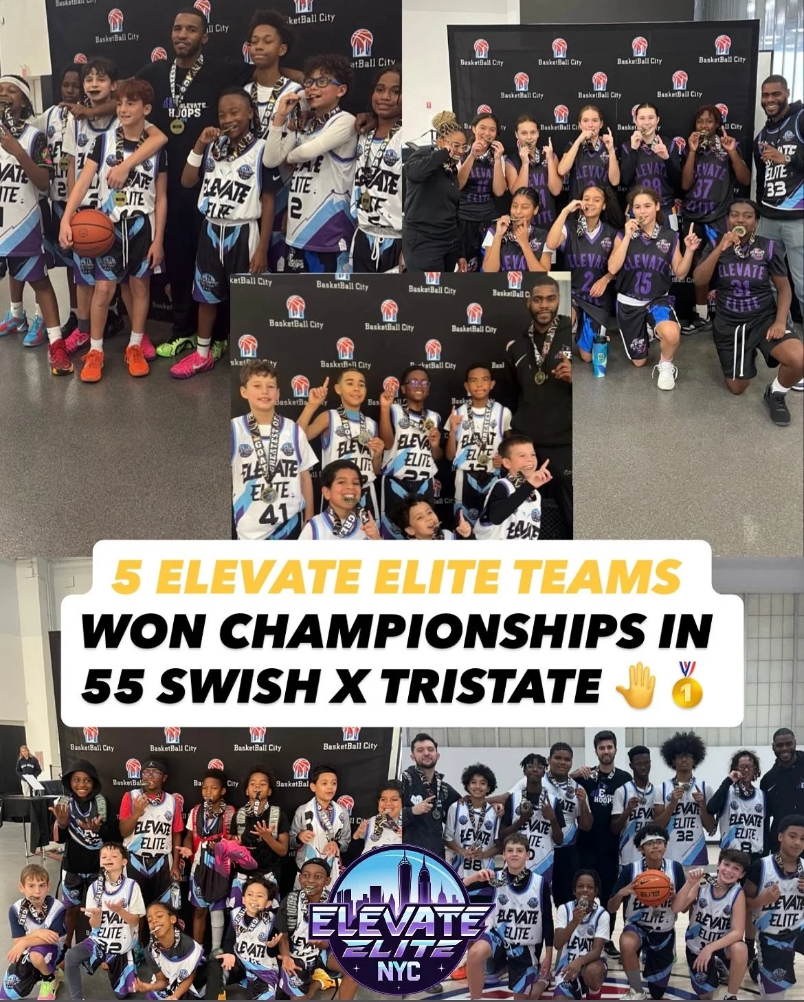 🤚 FIVE @elevatehoopselite TEAMS
WON CHAMPIONSHIPS IN TWO WEEKENDS 🥇

Congratulations to all of our teams, players, and coaches! We are setting the standard in the Tri-state area #Elevate 🗽

#basketball #basketballtrainer #nycbasketball #youthbaske