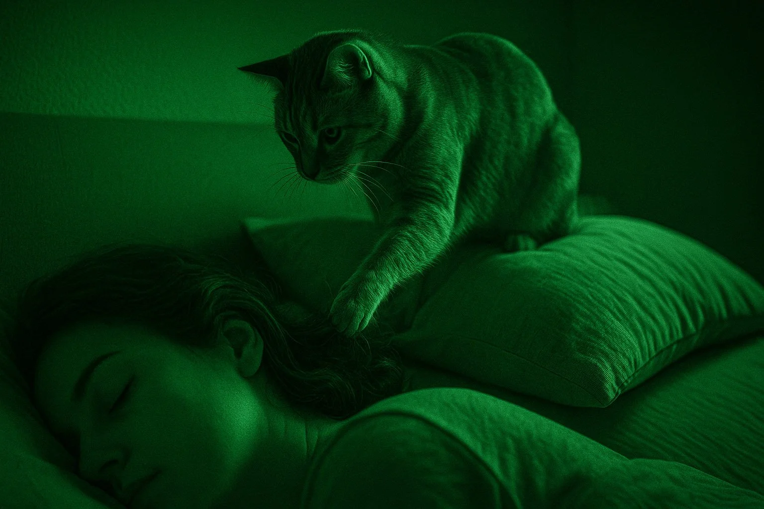 The Weird Reasons Your Cat Keeps Chewing Your Hair at Night
