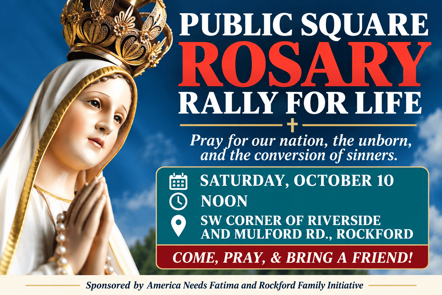 Public Square Rosary Rally for Life - October 10, 2026