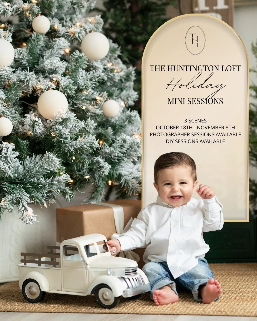 HOLIDAY MINIS STARTING THIS WEEKEND 🎄🎅🏼 

Our 2025 Holiday Minis run October 18 - November 8 at The Huntington Loft. (3 fully styled holiday scenes!)

Weekdays $125/hr. Weekends $175/hr.

Perfect for photographers shooting families, couples, or ki