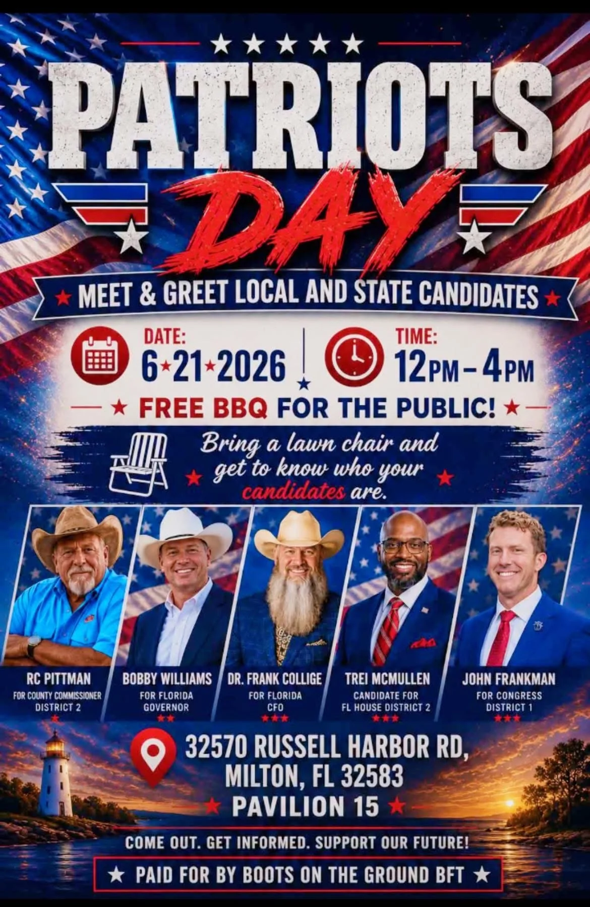 Poster advertising patriot's day (text below)