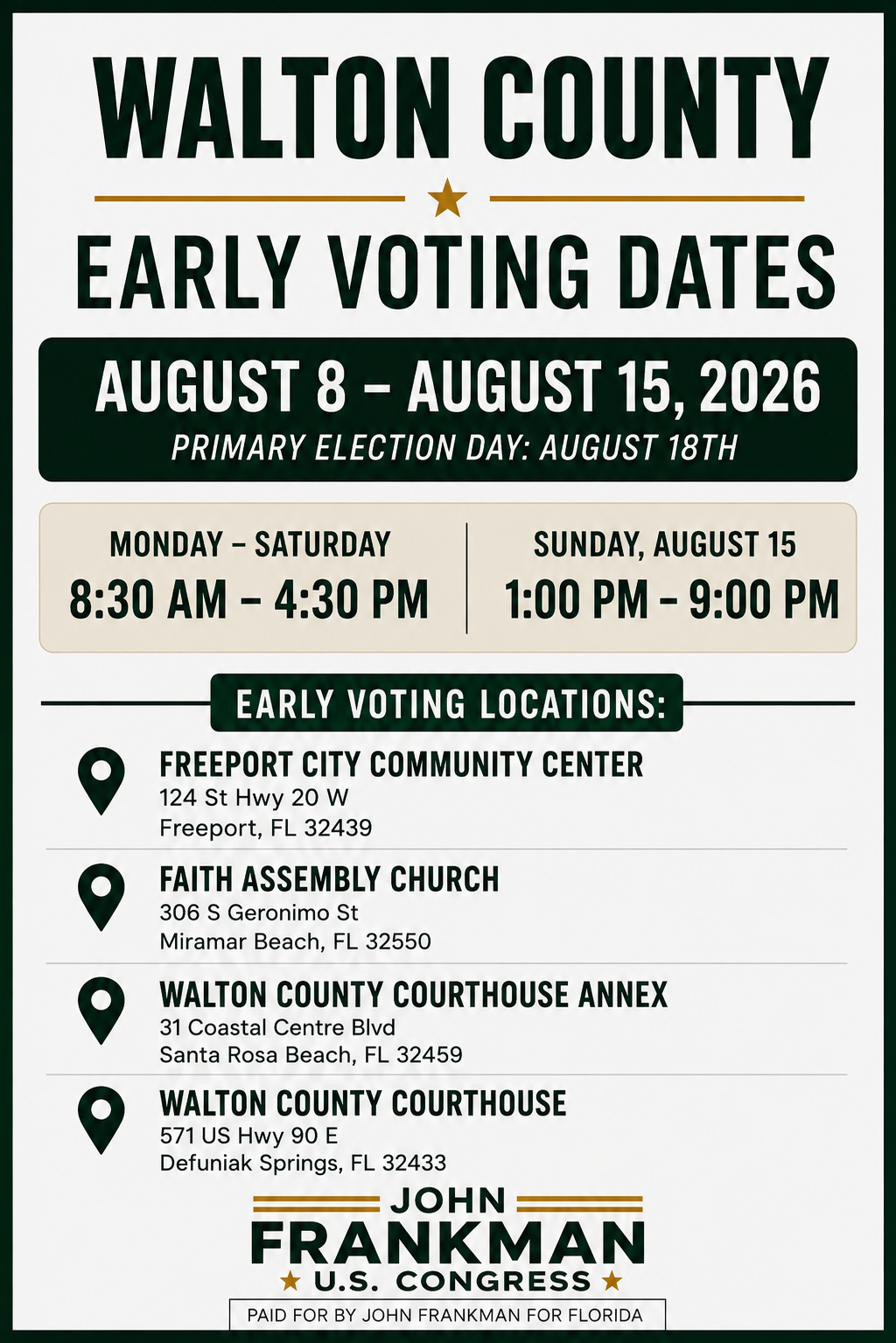 Early Voting Begins (Walton County)