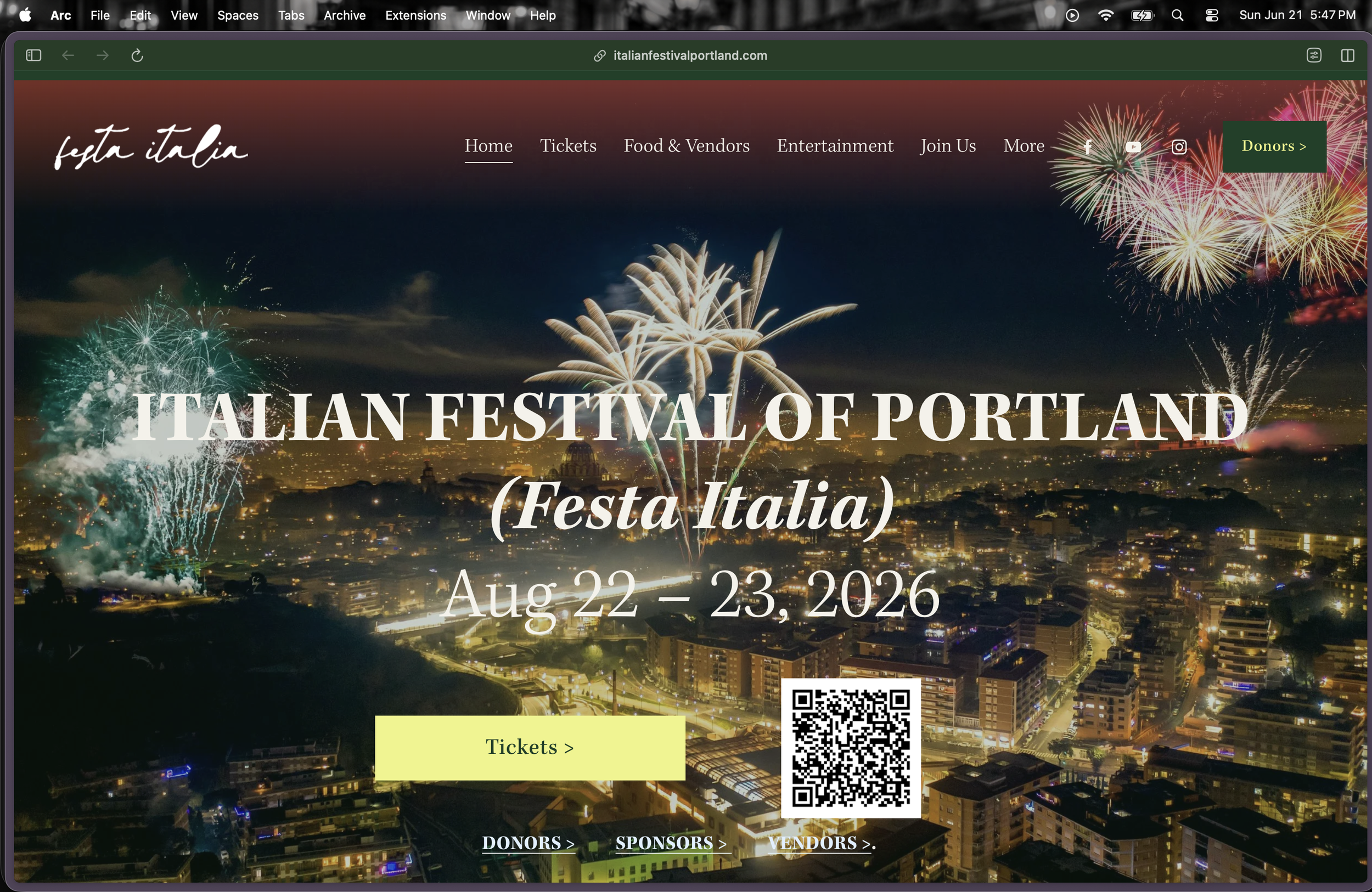 Italian Festival Of Portland Website Updated And Live. Tickets Available Now!