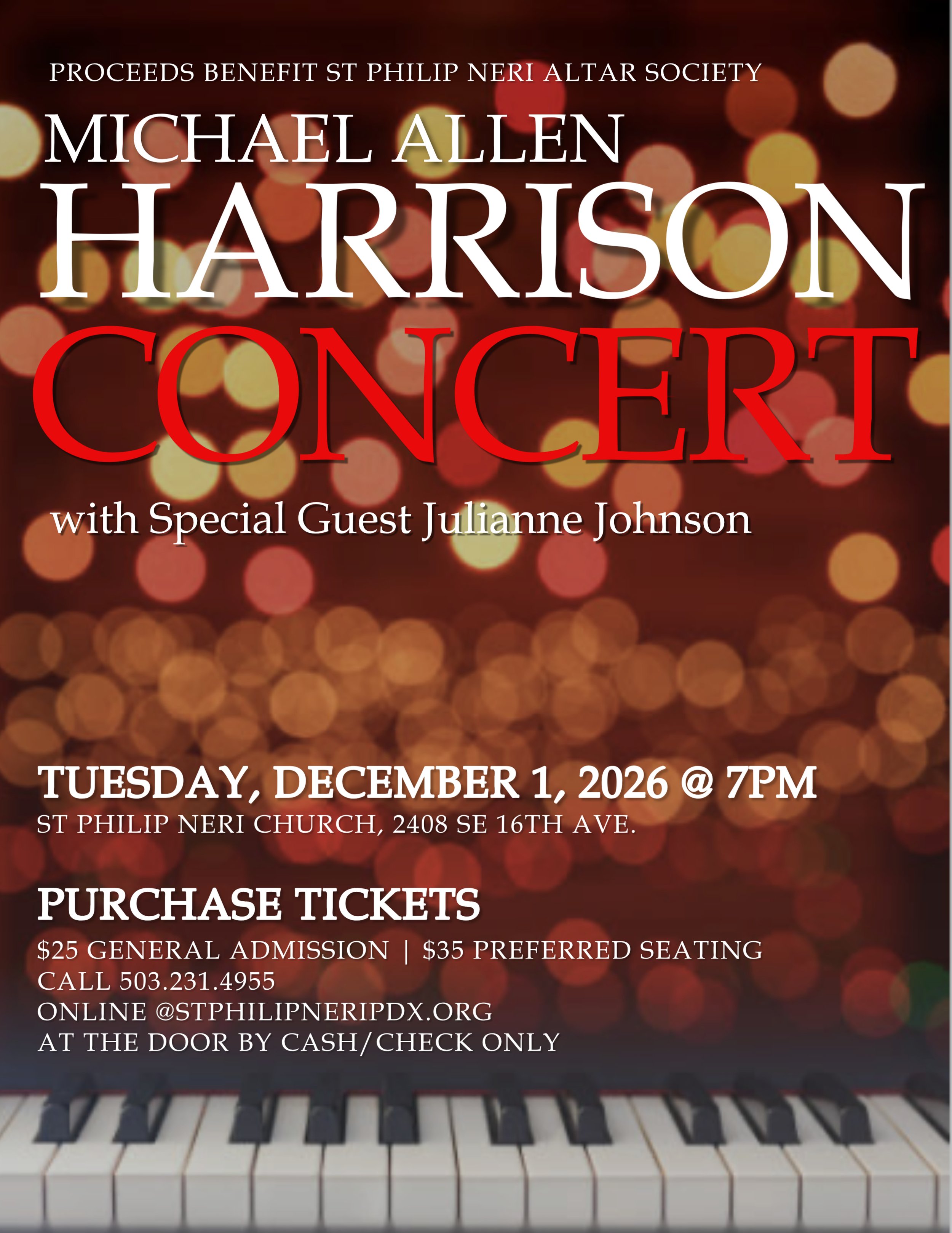 Michael Allen Harrison feat. Julianne Johnson 12/1 @ 7PM