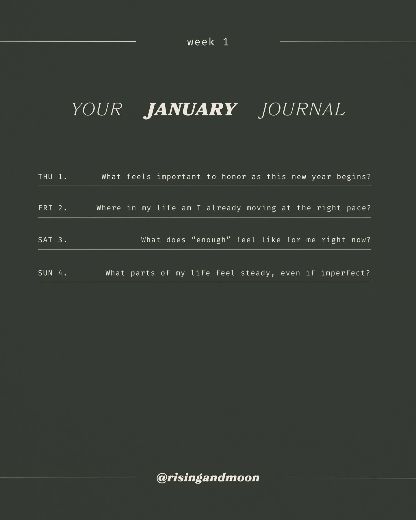 It&rsquo;s 2026 !!!
&hellip;and this is your January Journal 🕯️📖
 
A season of rest &amp; reflection begins, today:
 
Can you spare 5 minutes to journal in your phone notes, laptop, on paper? Or even simply think on a single prompt in your mind and