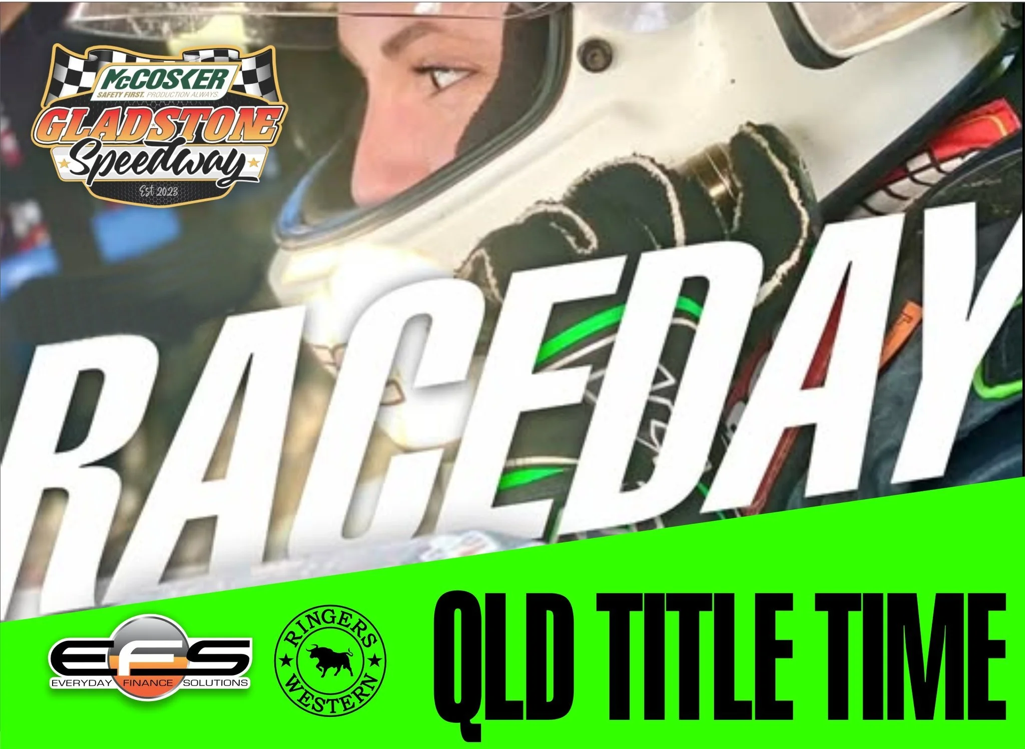 IT&rsquo;S RACE DAY!
Home Track for the Everyday Finance Solutions &amp; Ringers Western  Qld Modlite State Title at McCosker Gladstone Speedway, with 2 huge nights!

Super excited to be competing on my home track with a huge field of 38 modlites!
Wi