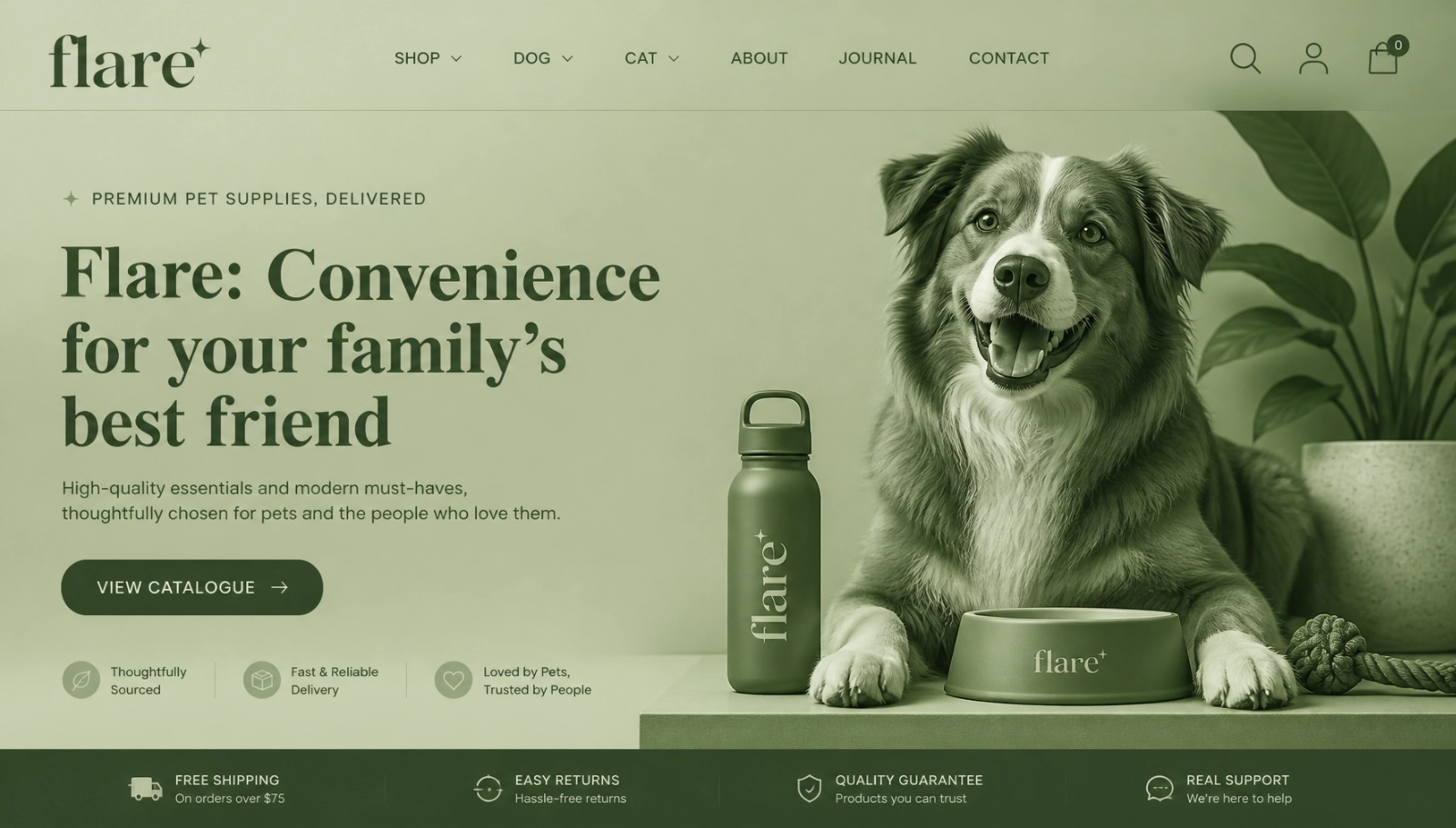 Flare - Pet Supplies - Website Design
