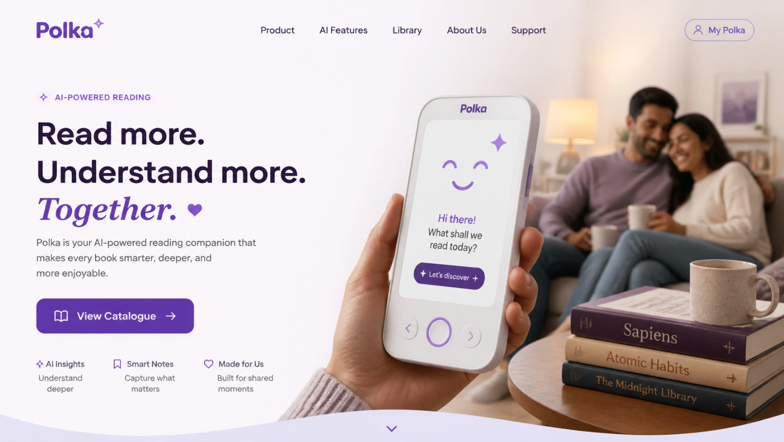 Polka AI Powered Reading - Website Design