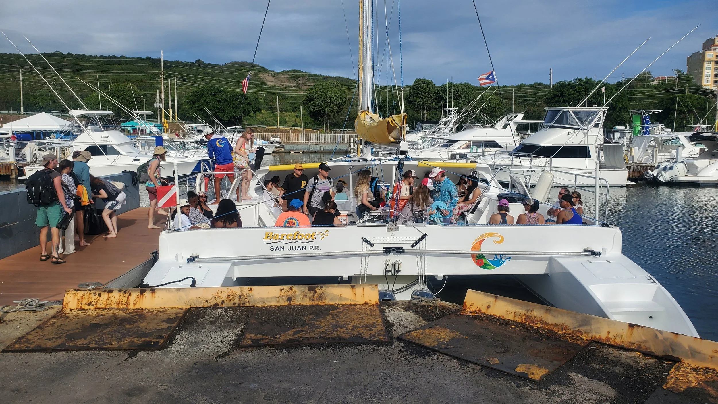 barefoot san juan puerto rico catamaran in harbor