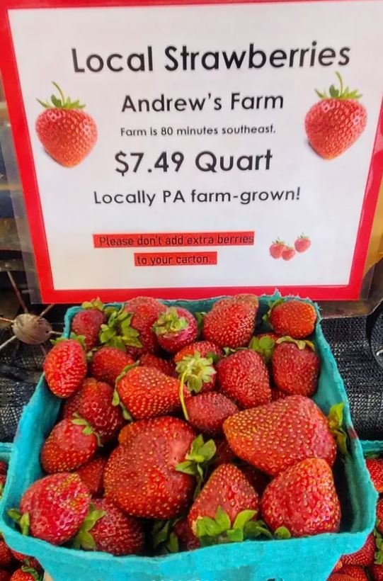 local strawberries from leightys farm market newry pa.JPG