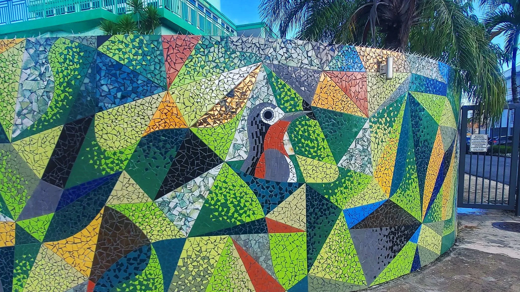 hummingbird mosaic wall mural san juan puerto rico
