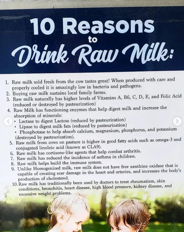 10 reasons to drink raw milk flyer rissler dairy.JPG