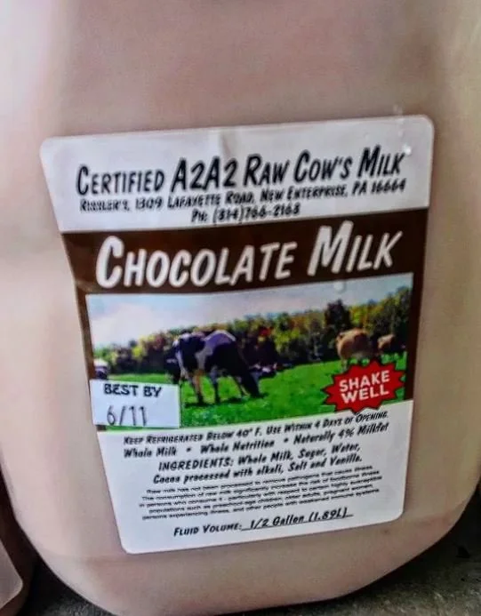 raw chocolate cow milk from rissler dairy.JPG