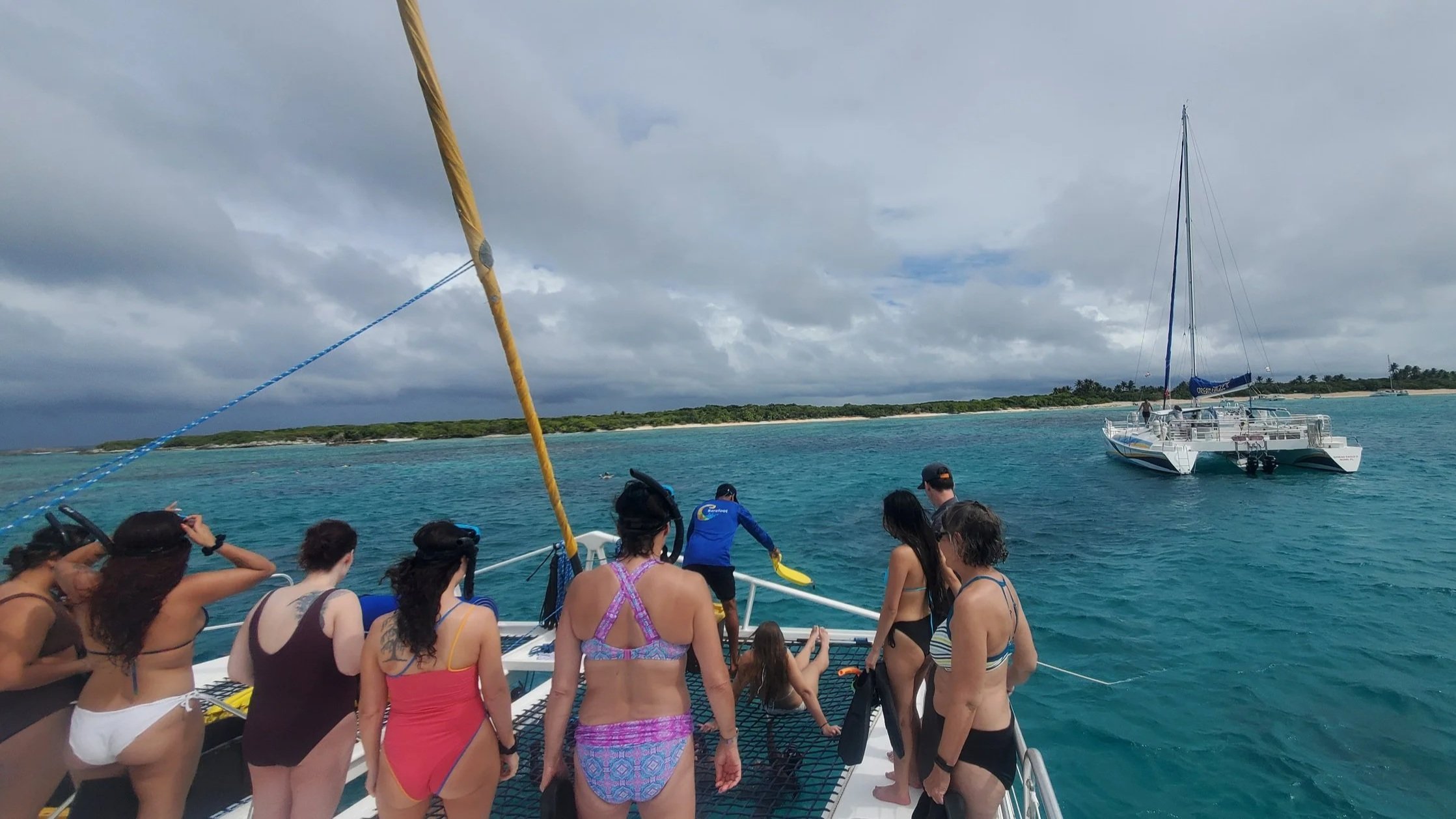 getting ready to snorkel icacos island puerto rico