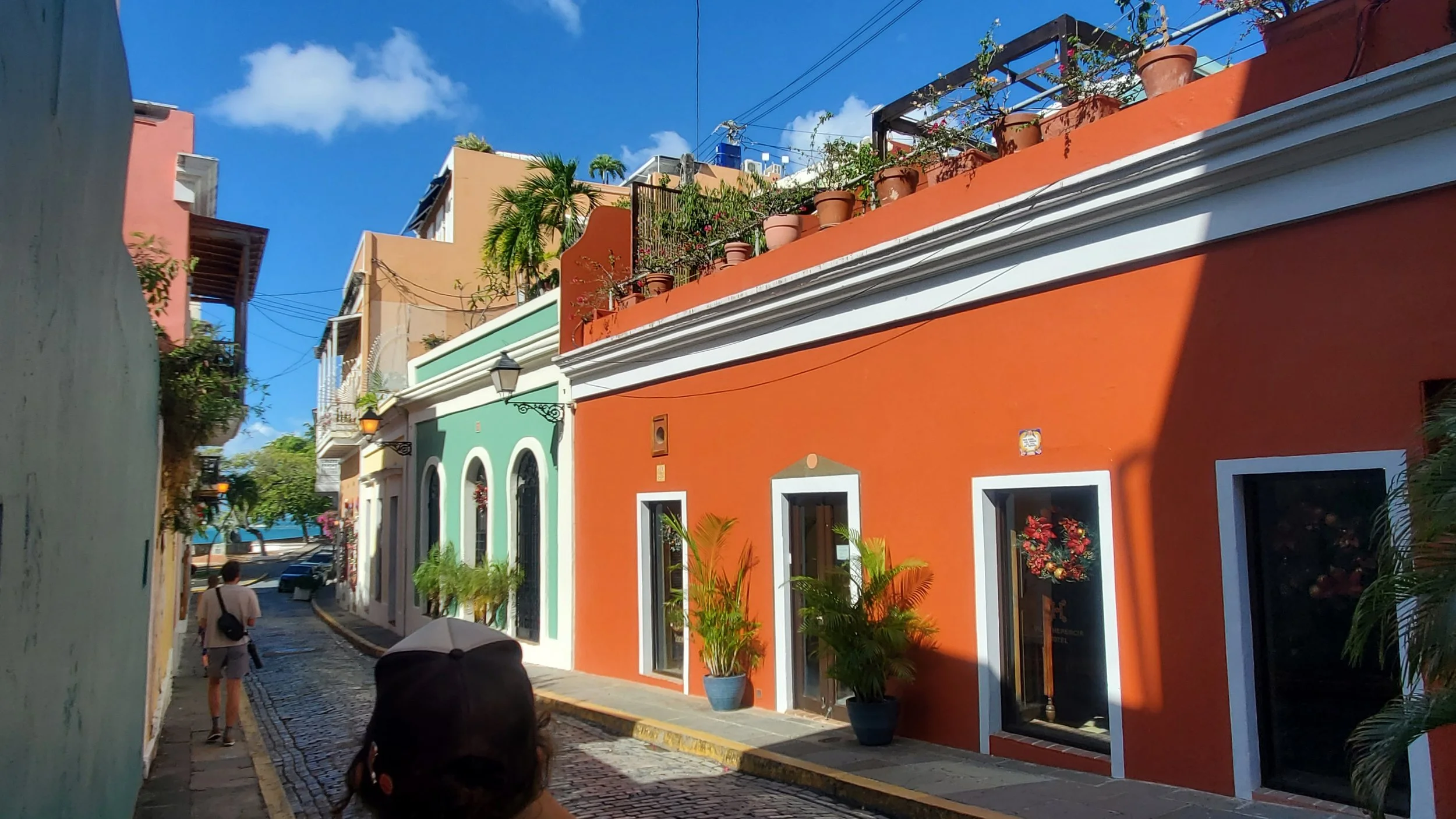 alleyway with pastel buildings san juan puerto rico