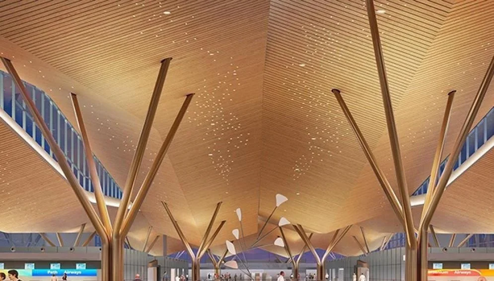 pittsburgh airport-renovation ceiling