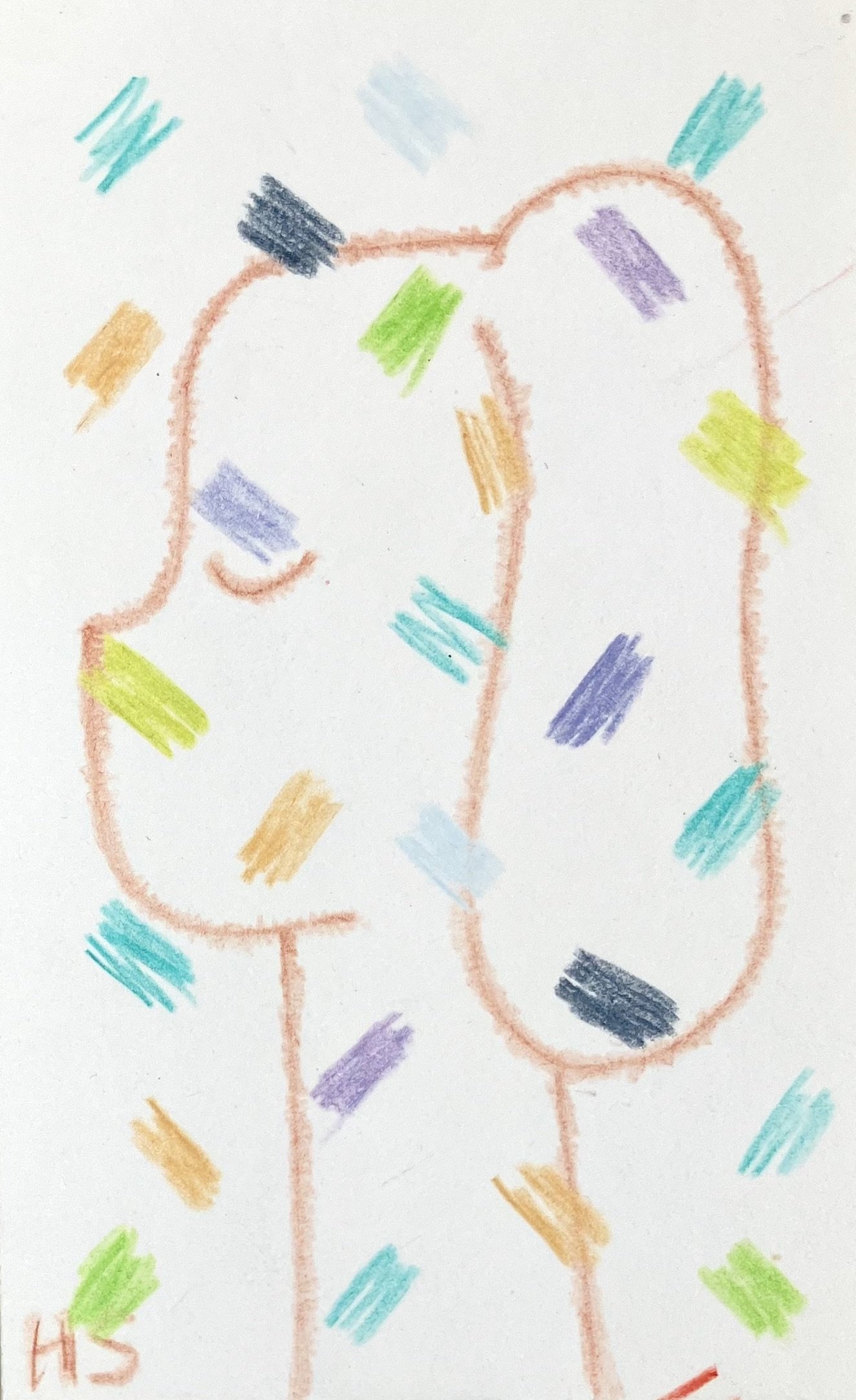 LIGHT BROWN SUNNY ON COLOUR TESTER 2025 Coloured pencil on paper 10.5 x 6.5 cm