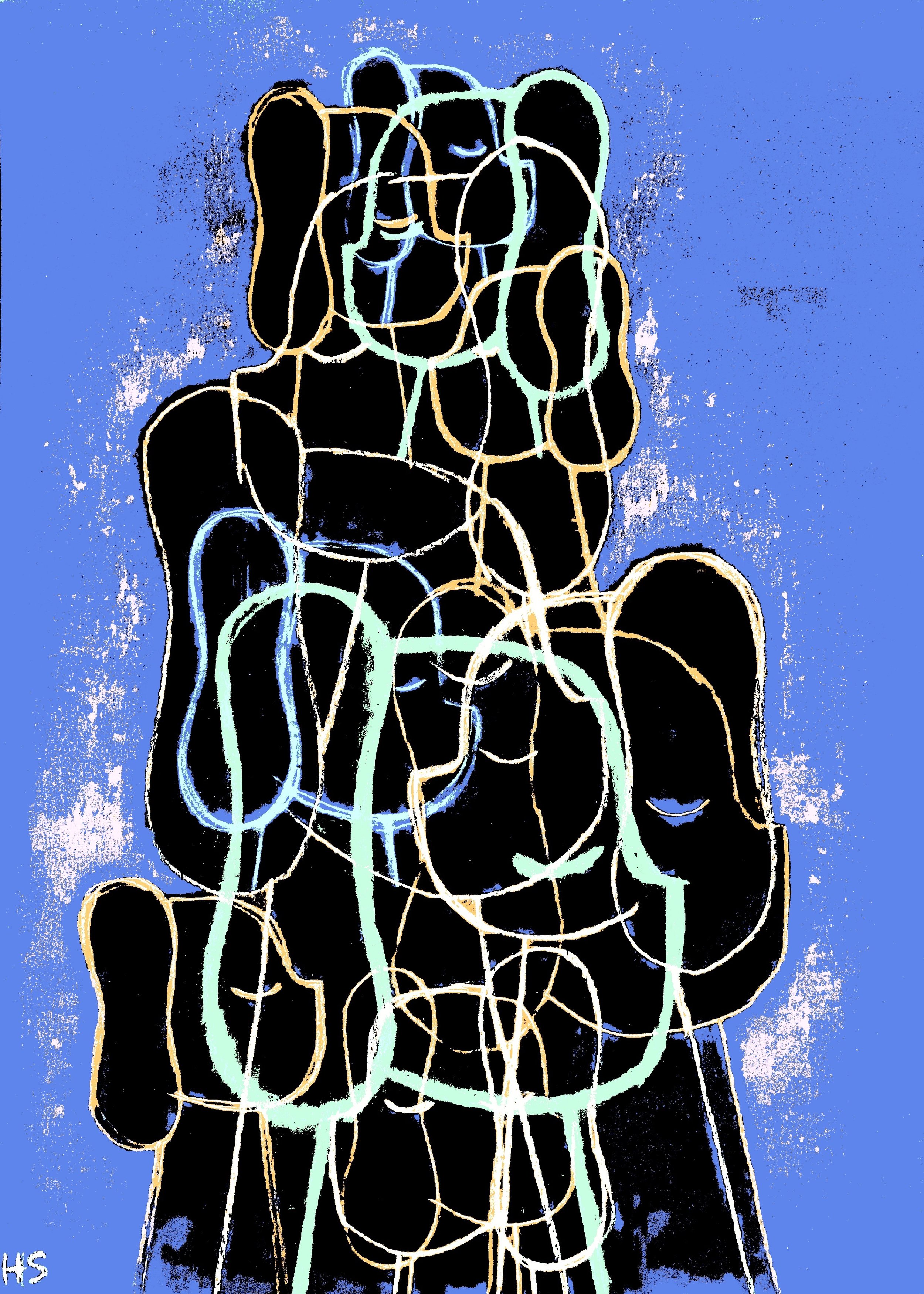 PYRAMID BLUE 2026 Archival digital print on paper, original drawing 29 x 21 cm