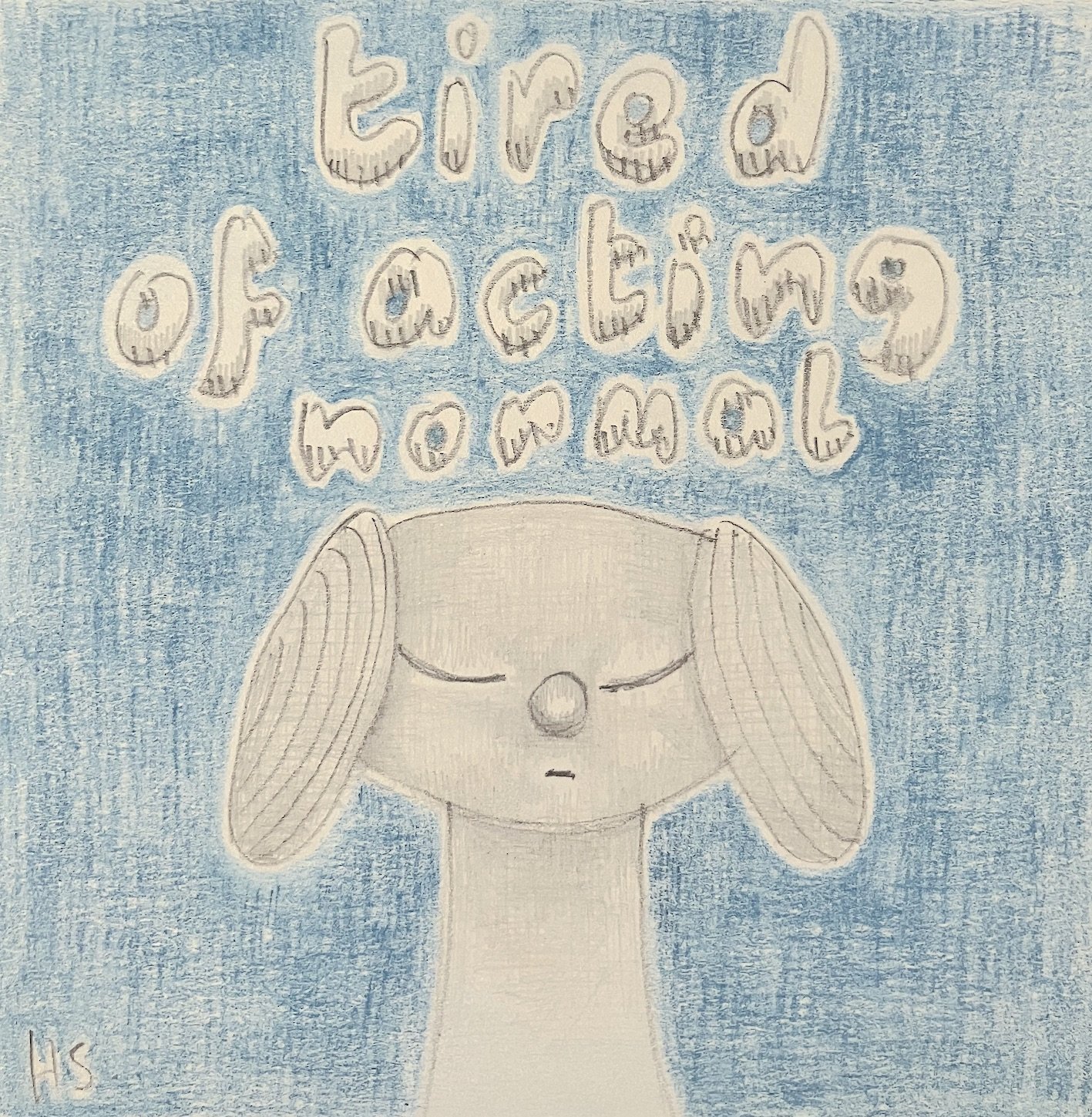 ACTING NORMAL 2024 Pencil & coloured pencil on paper 11 x 11 cm