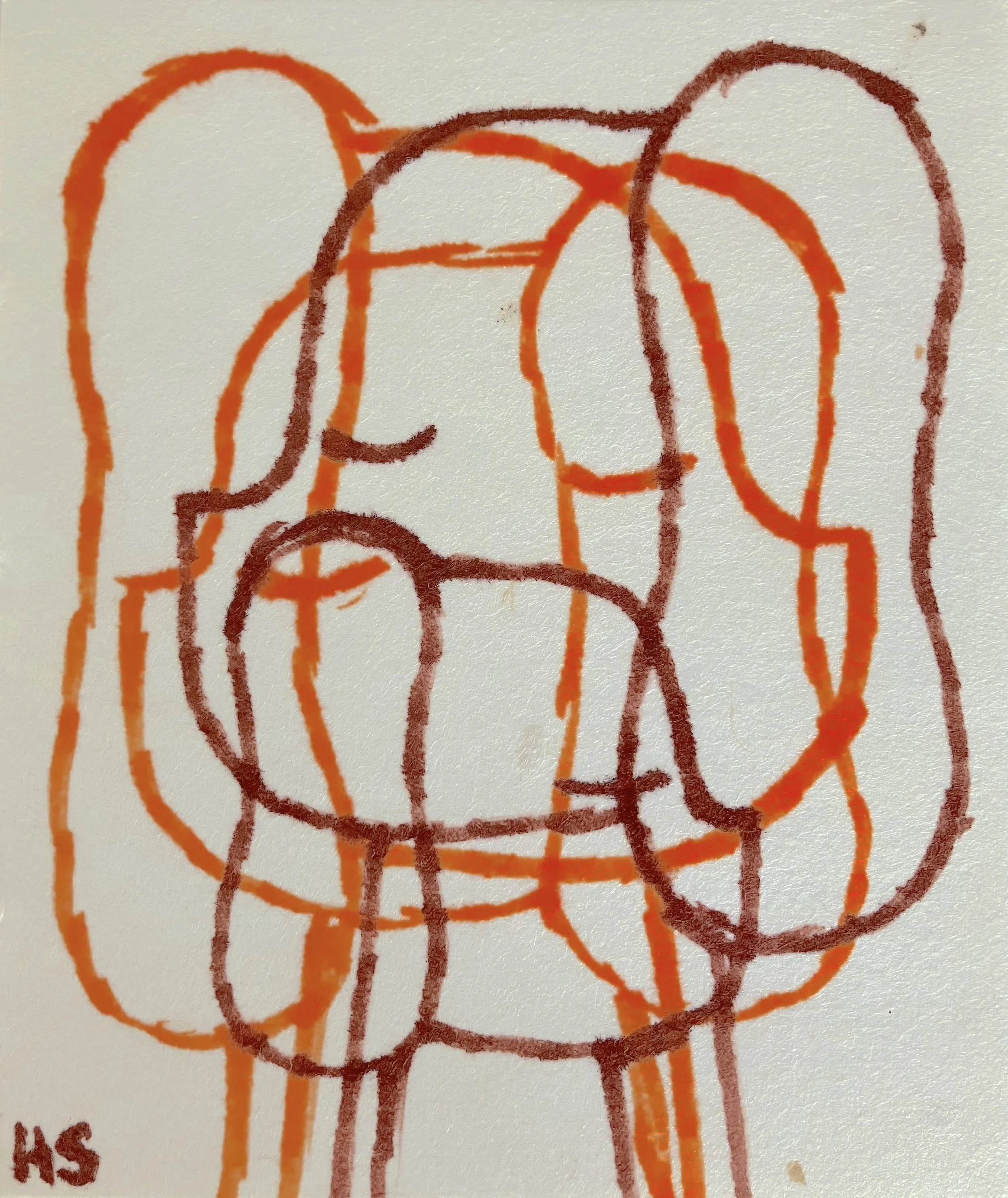 UNTITLED STUDY  7 2025 Felt pen on found paper 14.2 x 12 cm