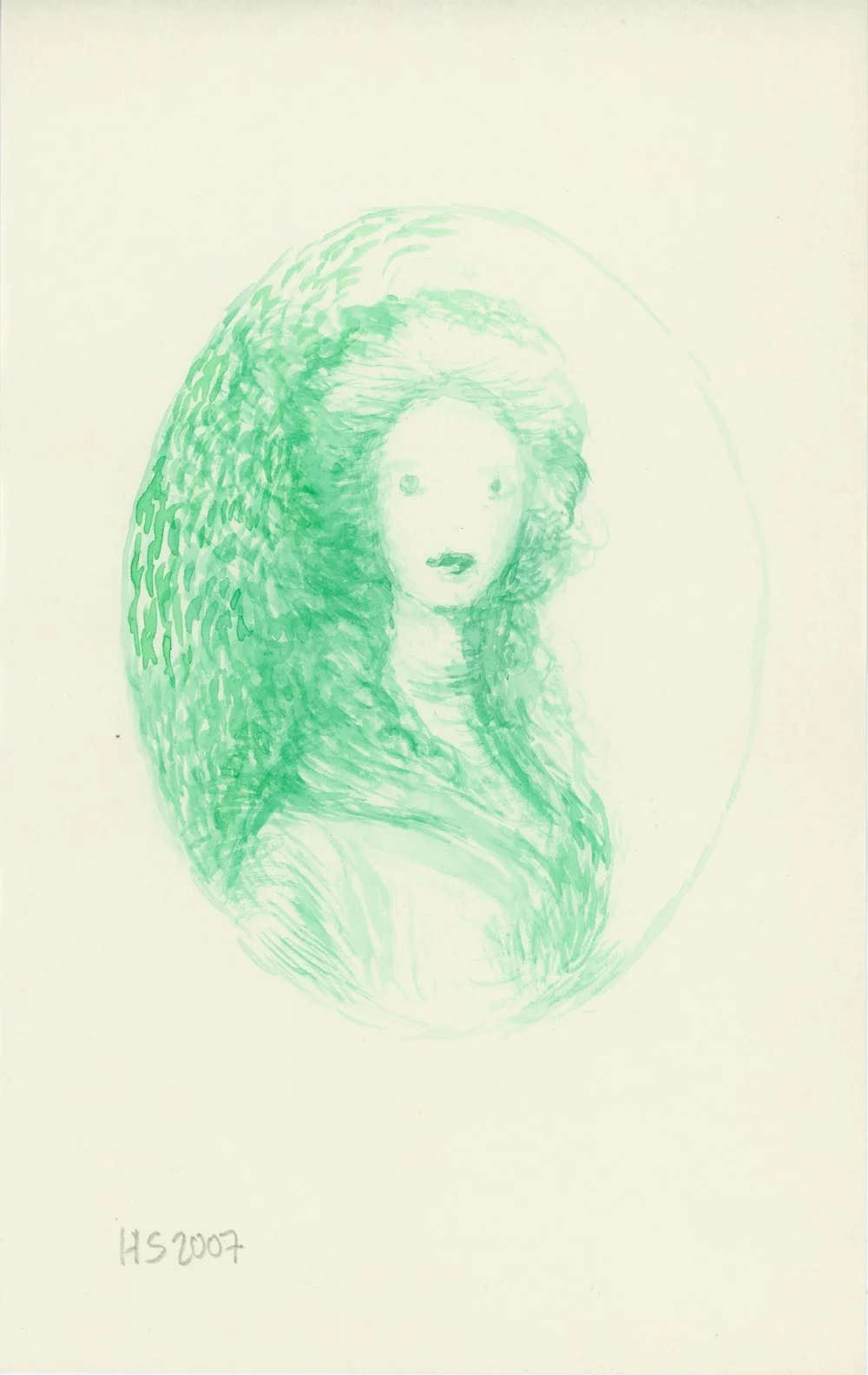 GHOST 6 2007 Watercolour on bankers paper 20 x 12.5 cm