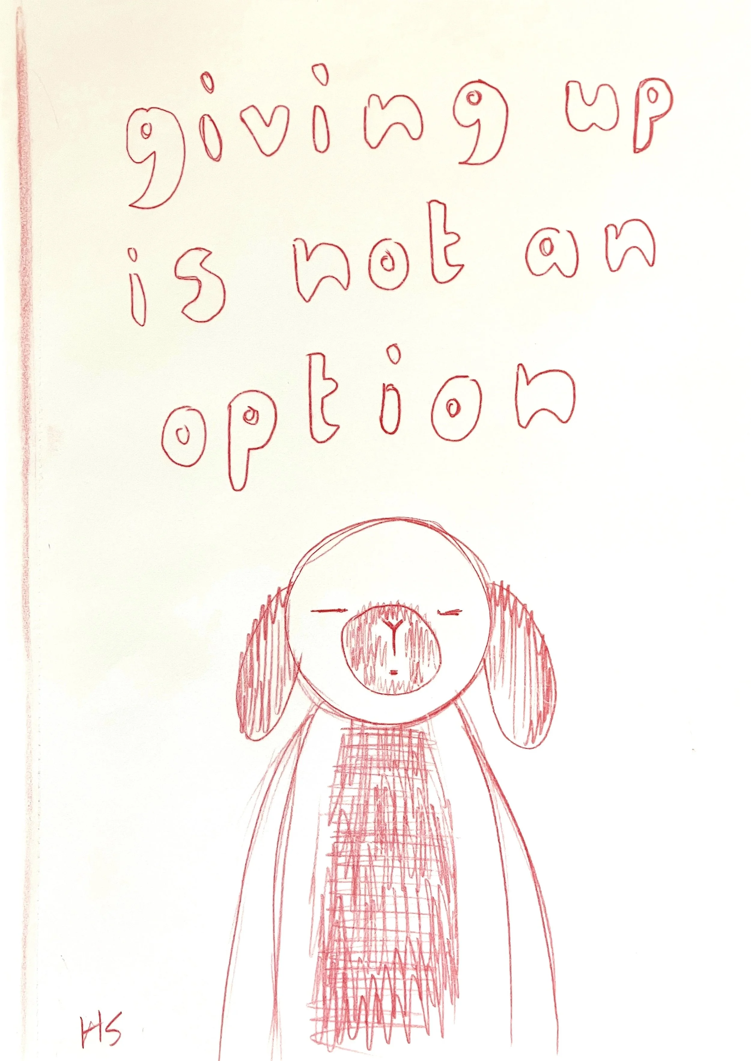 GIVING UP 2025 Wax pigment transfer monotype on paper 29.5 x 21 cm