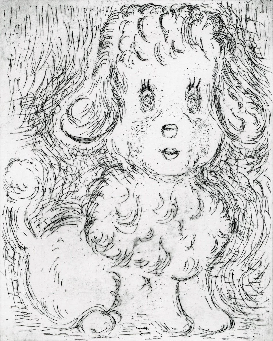 POODLE Etching on Fabriano paper 12.5 x 10 cms 2014