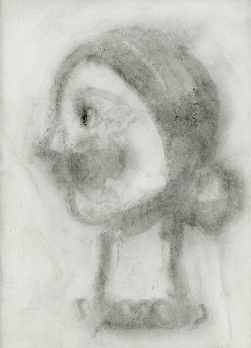 PROFILE WITH BUN 2022 Ink on Tosa Shi paper 30 x 22.5 cm