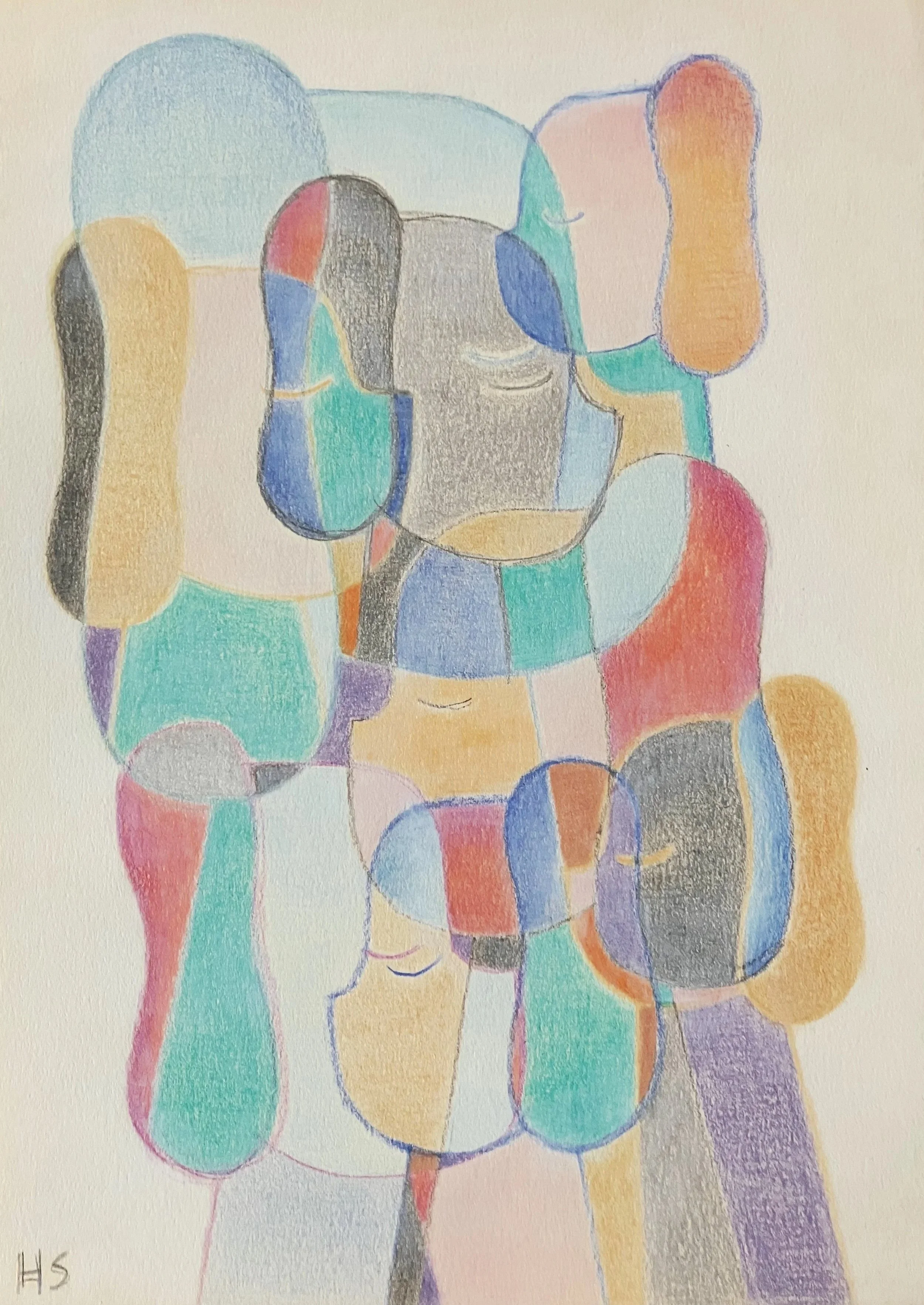 TURQUOISE DREAM 2025 Coloured pencil on paper 29 x 21 cm