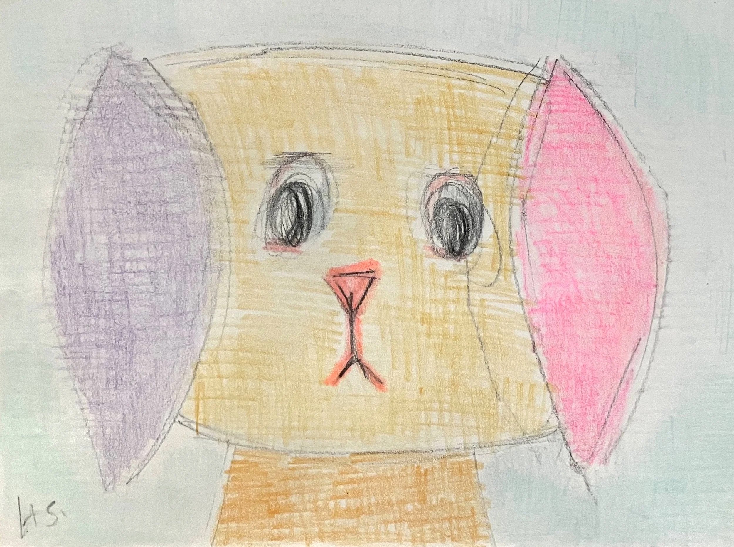 REJECT PUPPY 2026 Pencil & coloured pencil on paper 14.8 x 21 cm