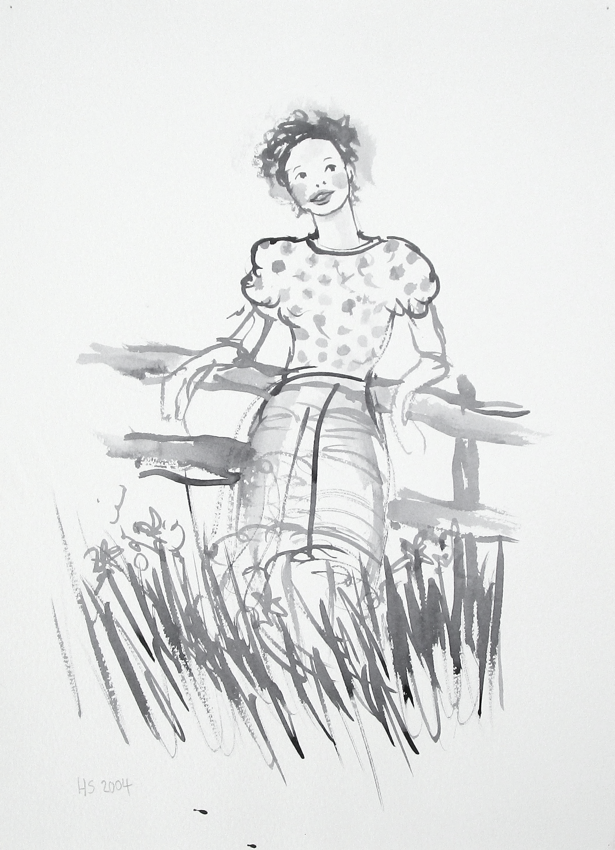 MEADOW 2004 Ink on watercolour paper 38 x 27.7 cm